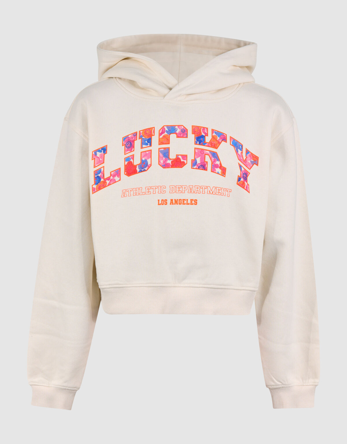 Cropped Varsity Hoodie Gebroken Wit SHOEBY GIRLS