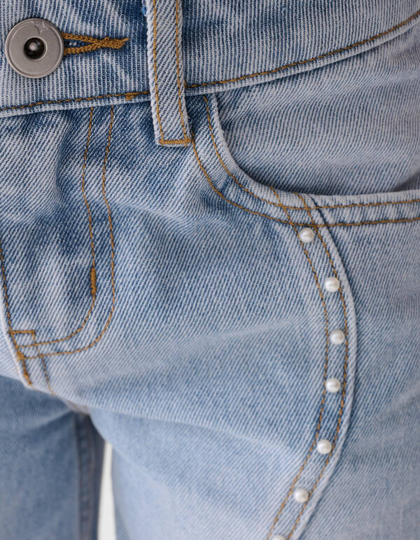 Ultra Wide Wavy Parel Jeans Bleached SHOEBY GIRLS