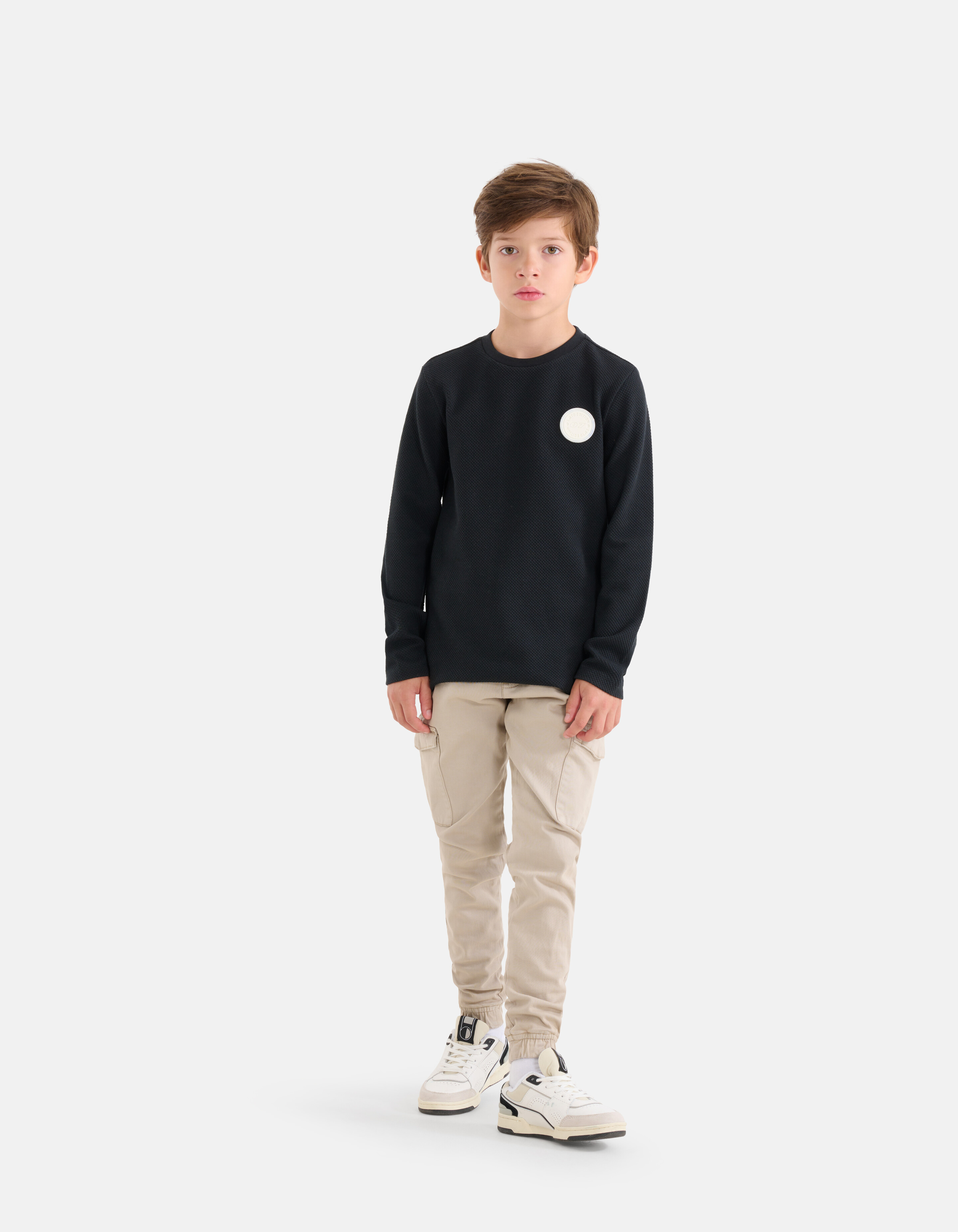 Structuur T-shirt Zwart SHOEBY BOYS