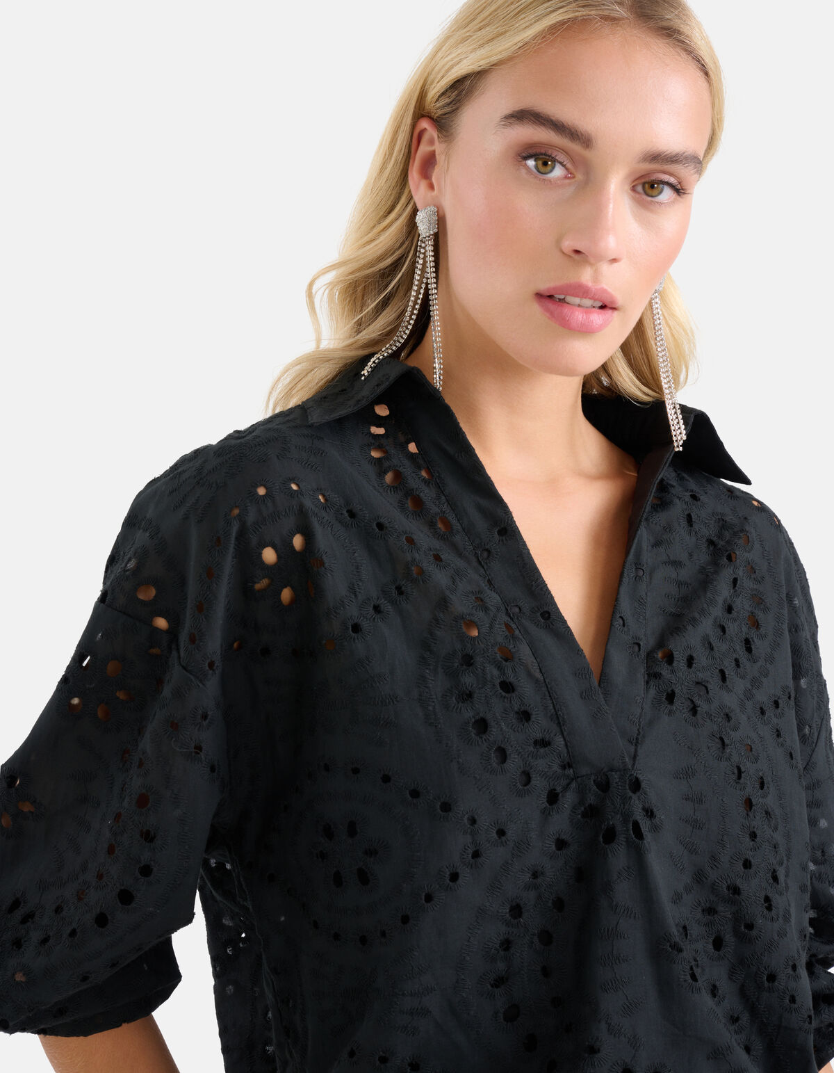 Broderie Blouse Zwart SHOEBY WOMEN