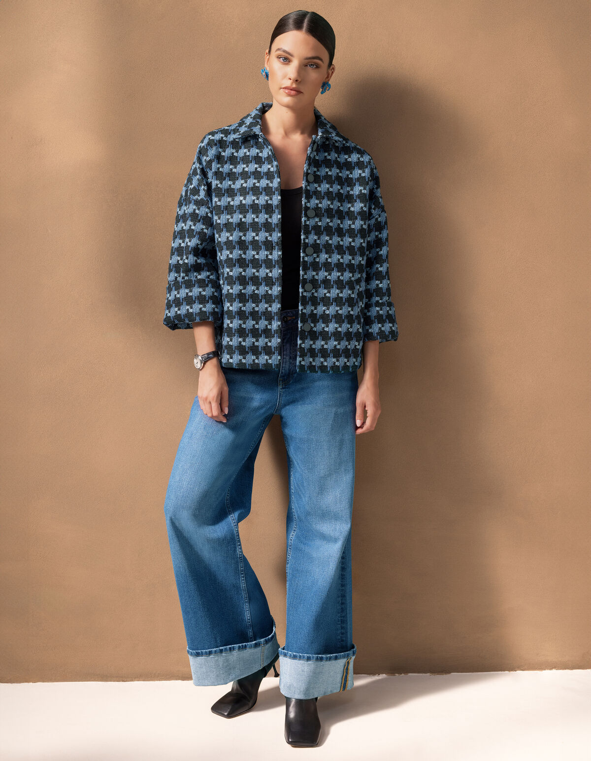 Turn Up Wide Leg Fit Jeans Mediumstone By Mieke SHOEBY WOMEN