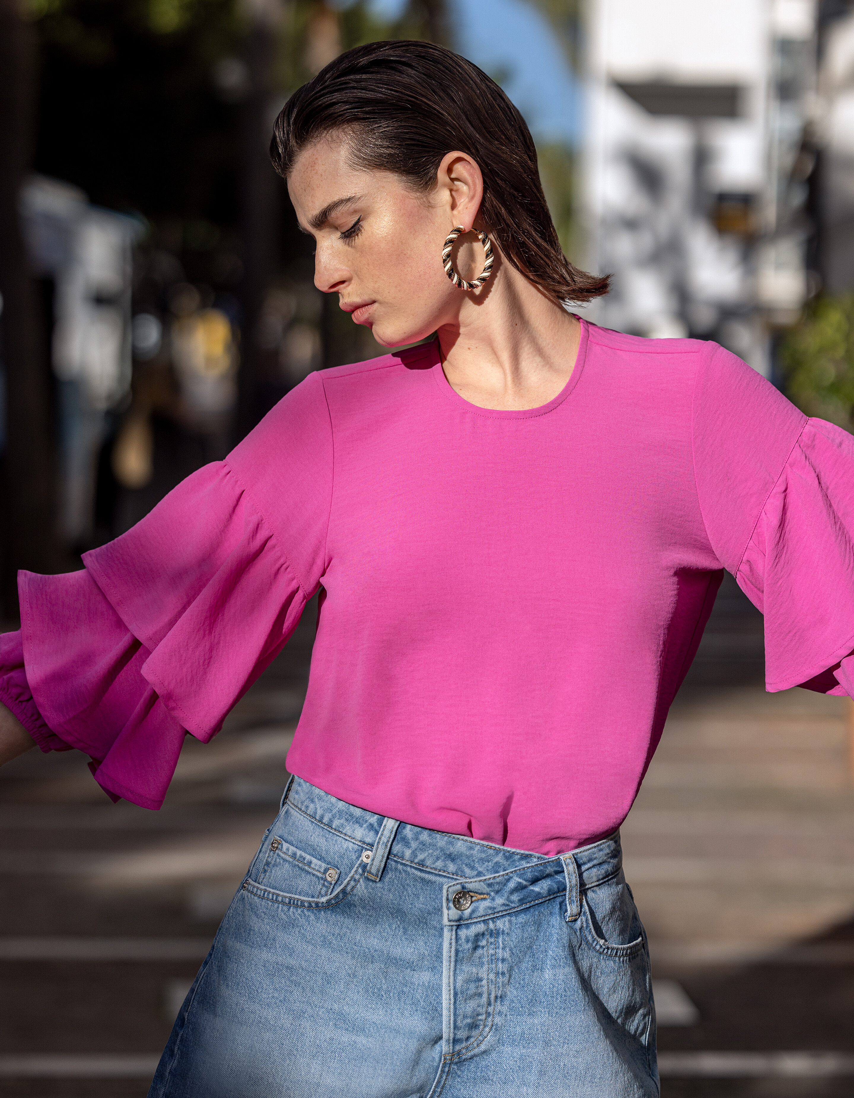 Ruffle Blouse Roze SHOEBY WOMEN