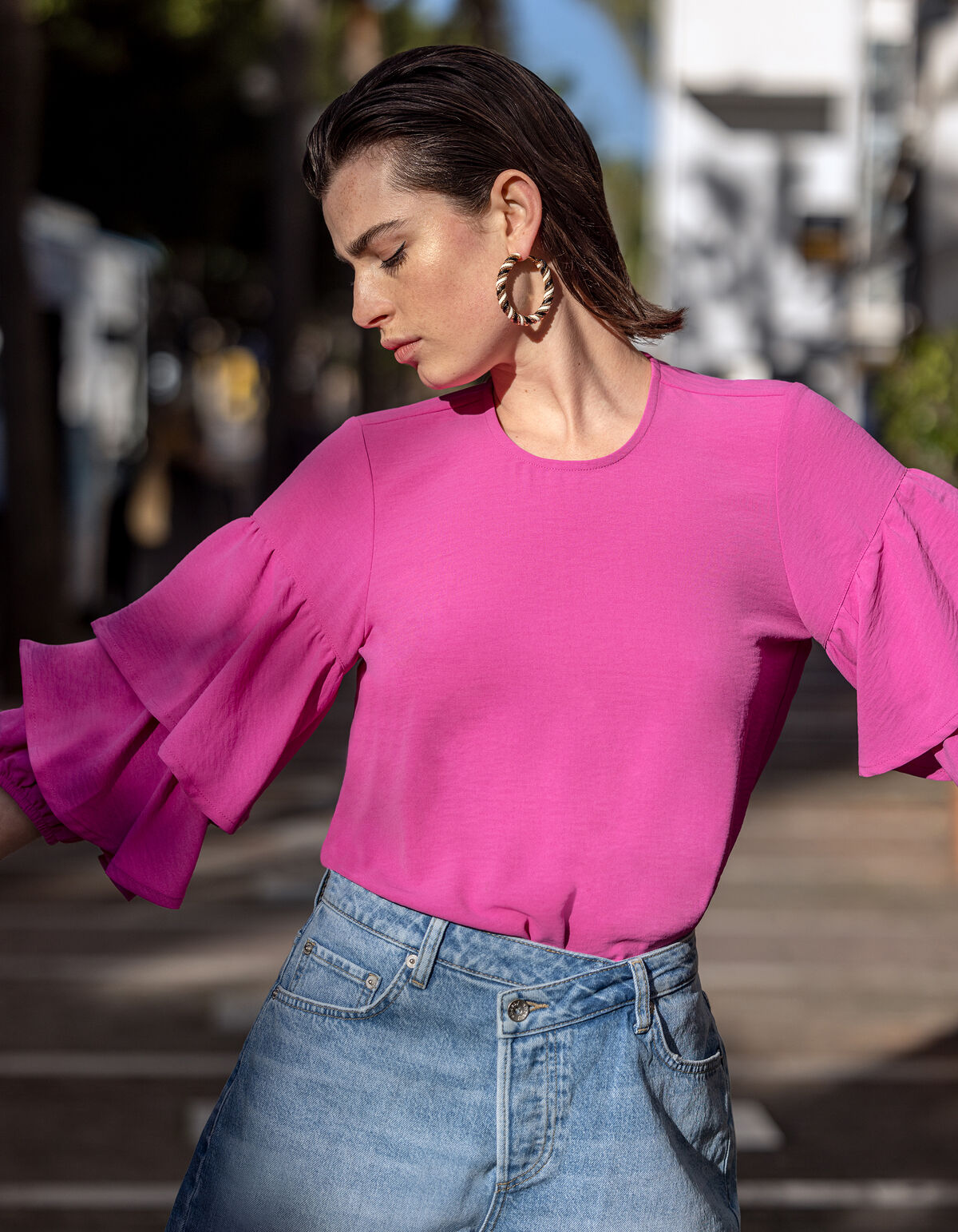 Ruffle Blouse Roze SHOEBY WOMEN