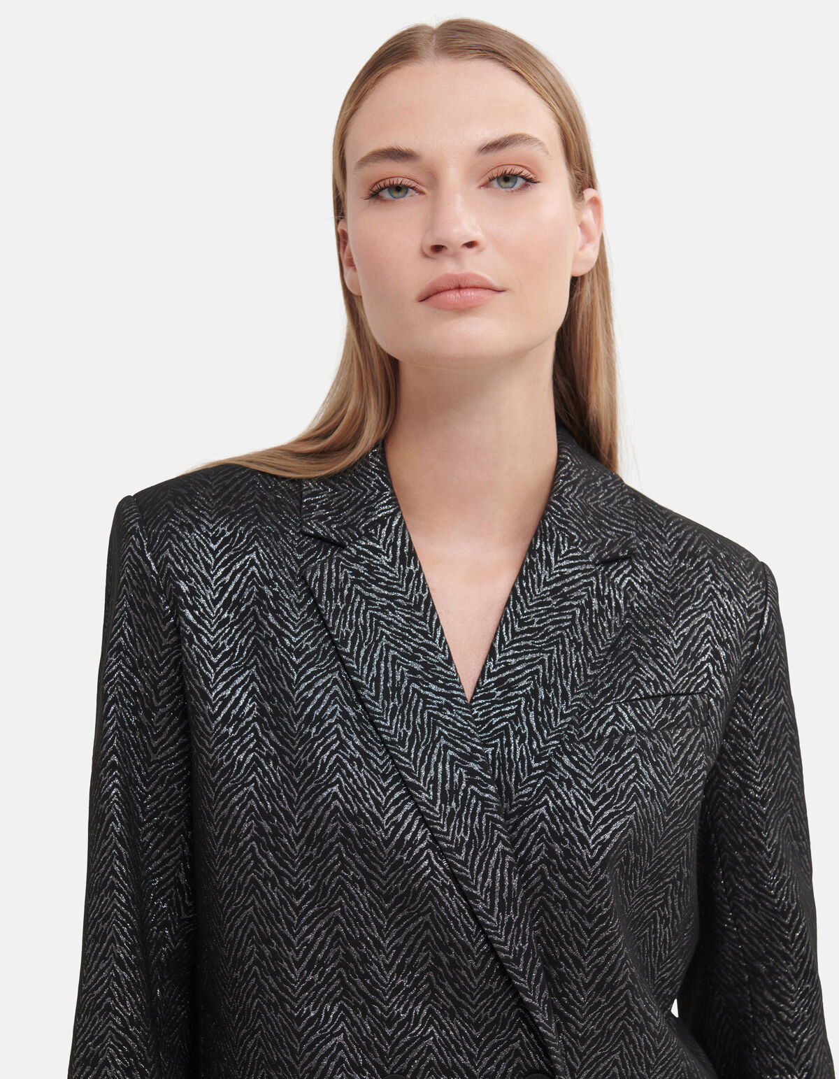 Oversized Zebraprint Blazer Zwart SHOEBY WOMEN