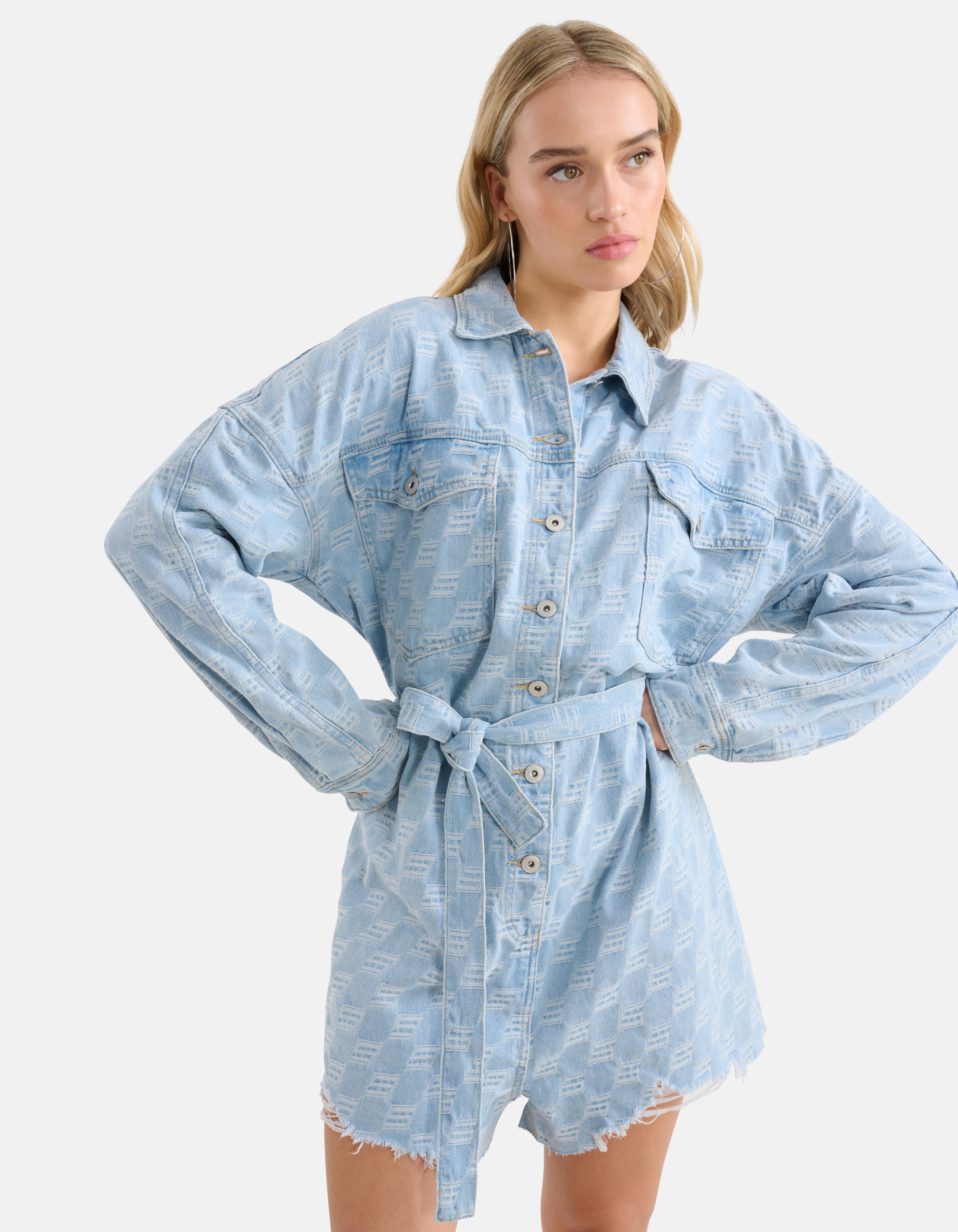 Denim Playsuit Bleached By Monica SHOEBY WOMEN