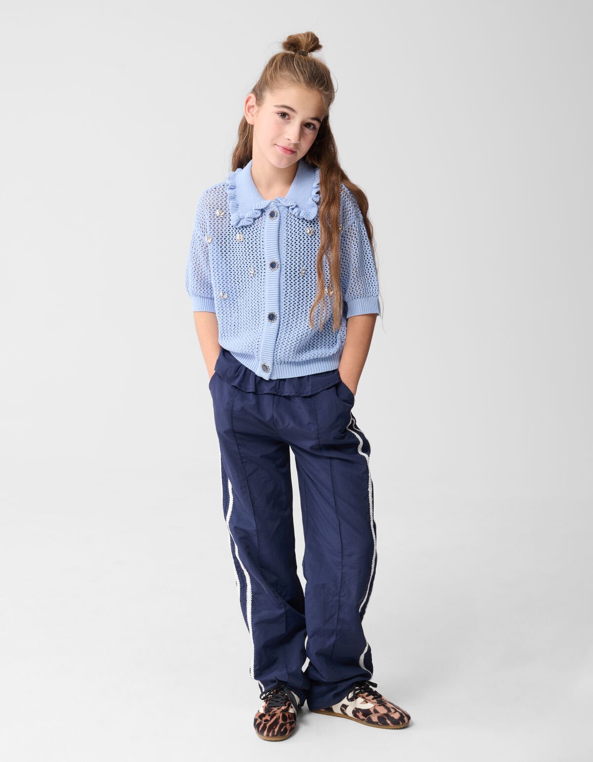 Strass Ruffle Vest Lichtblauw SHOEBY GIRLS