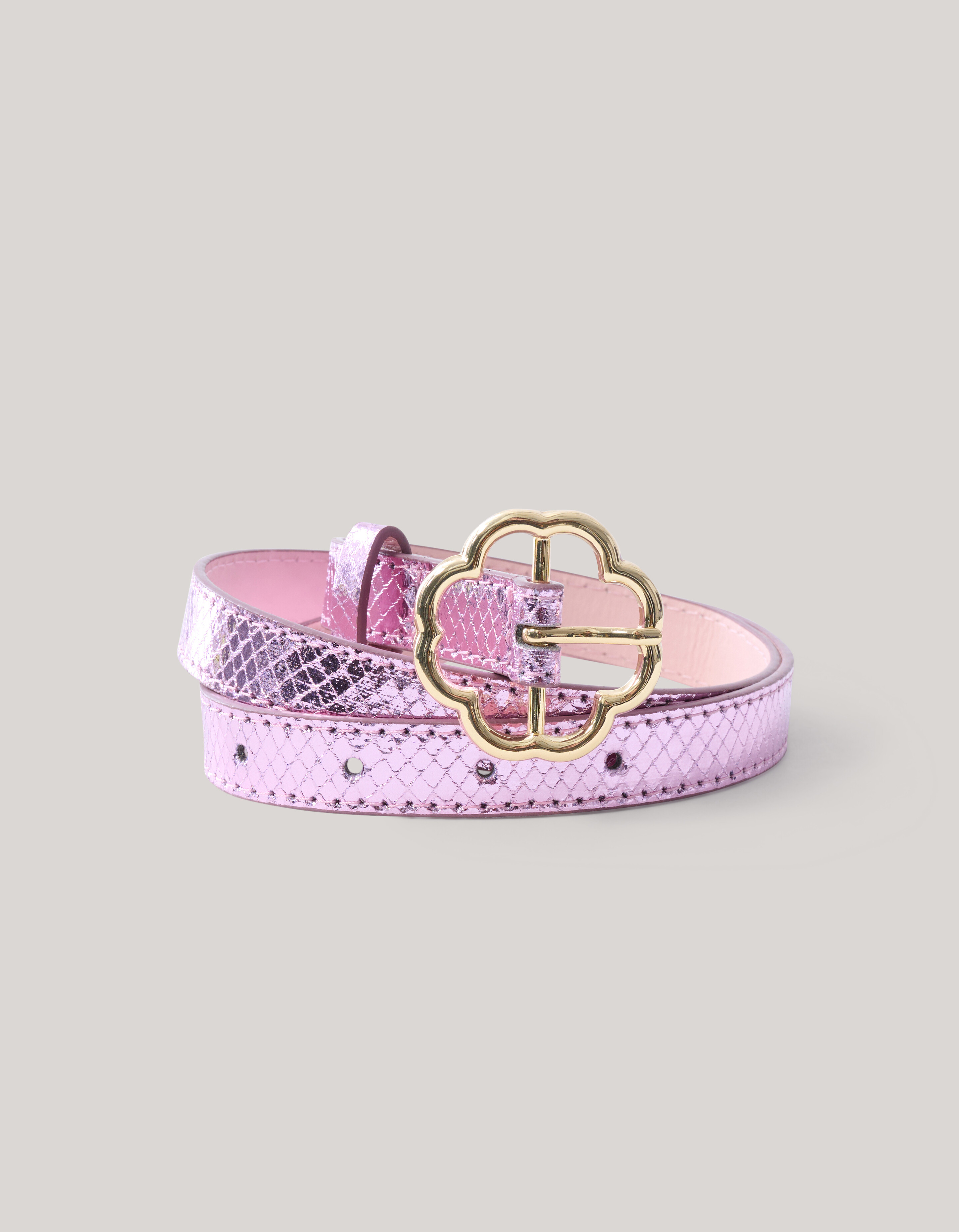 Metallic Croco Riem Roze SHOEBY ACCESSOIRES