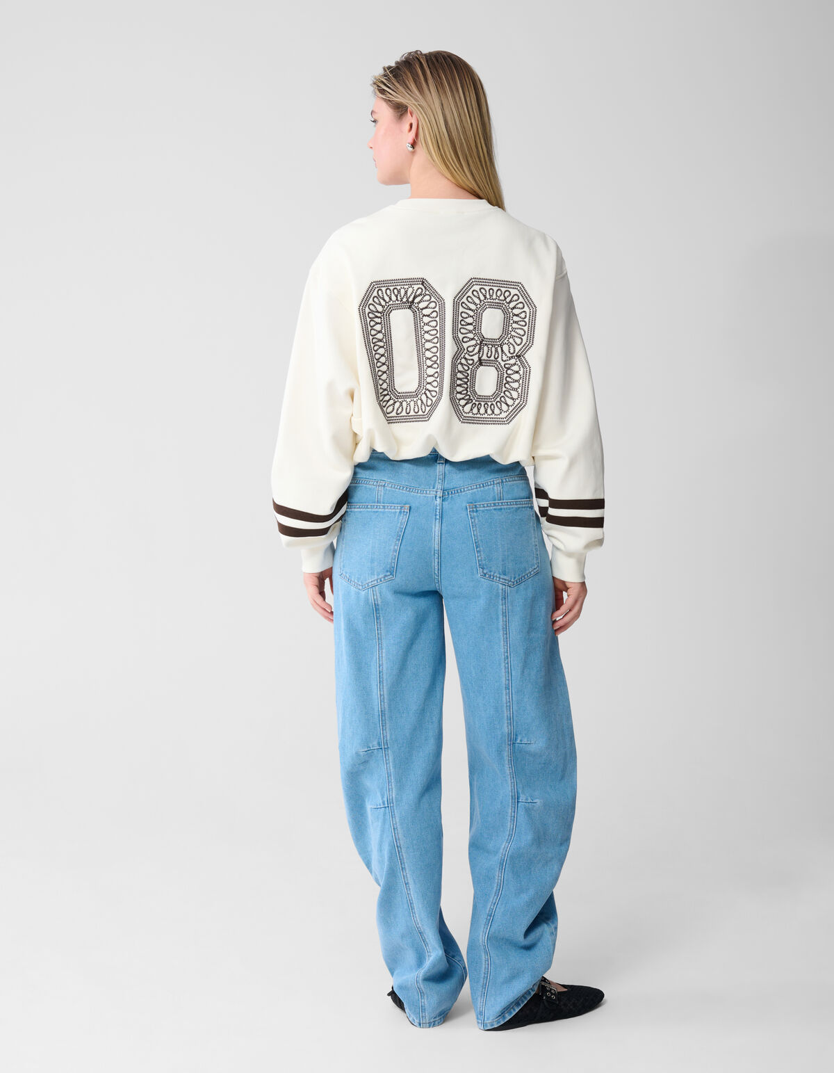 Varsity Cord Sweater Gebroken Wit SHOEBY WOMEN