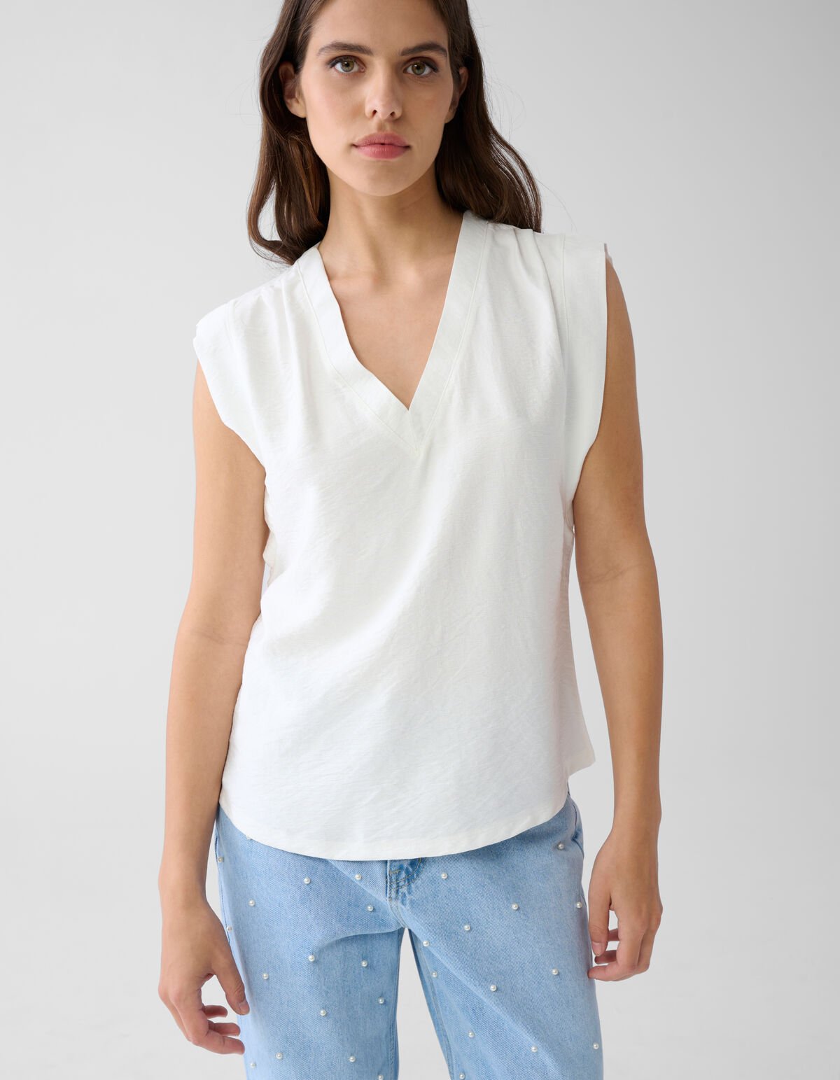 V-hals Top Wit SHOEBY WOMEN