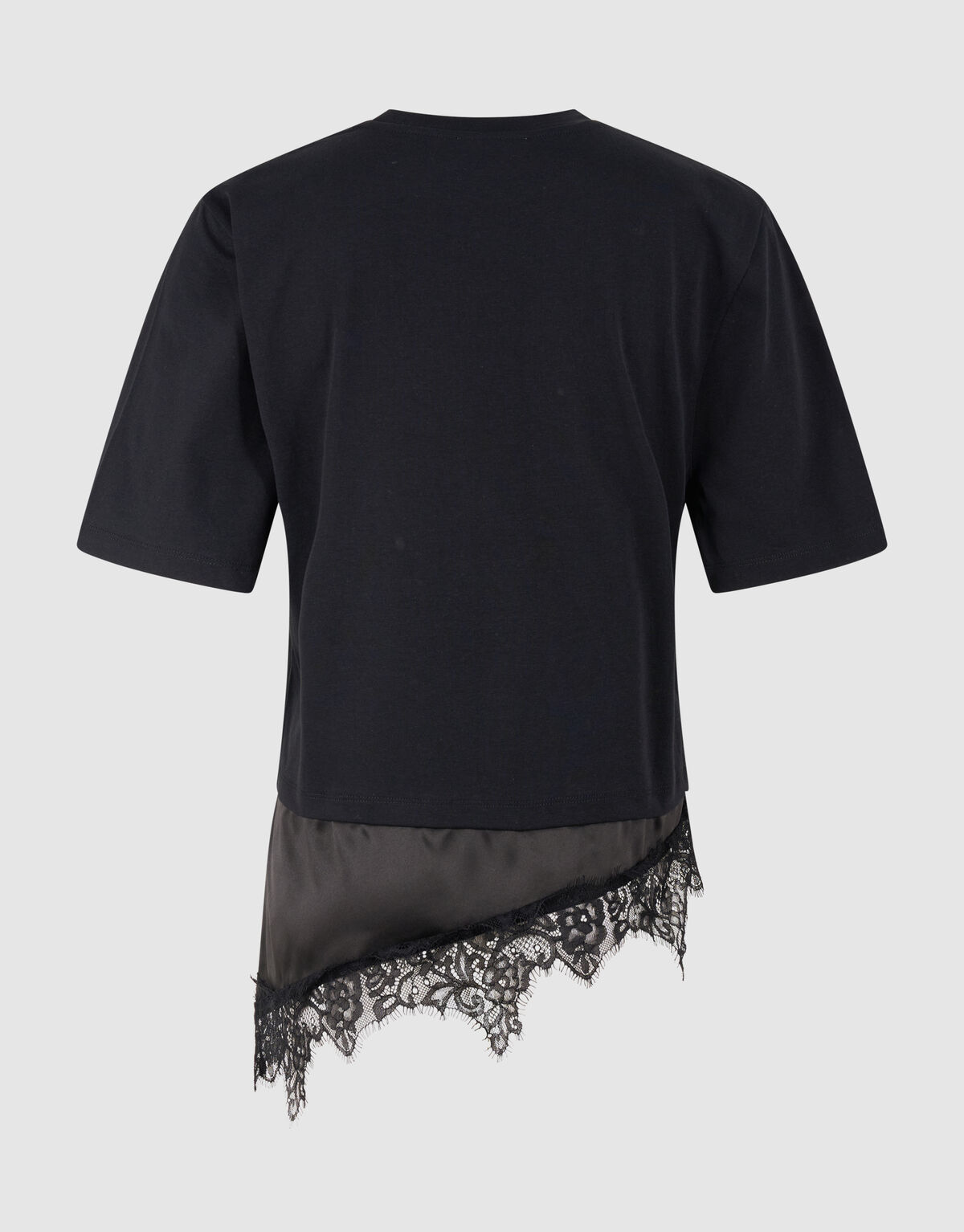 Kanten Satijnen T-shirt Zwart SHOEBY WOMEN
