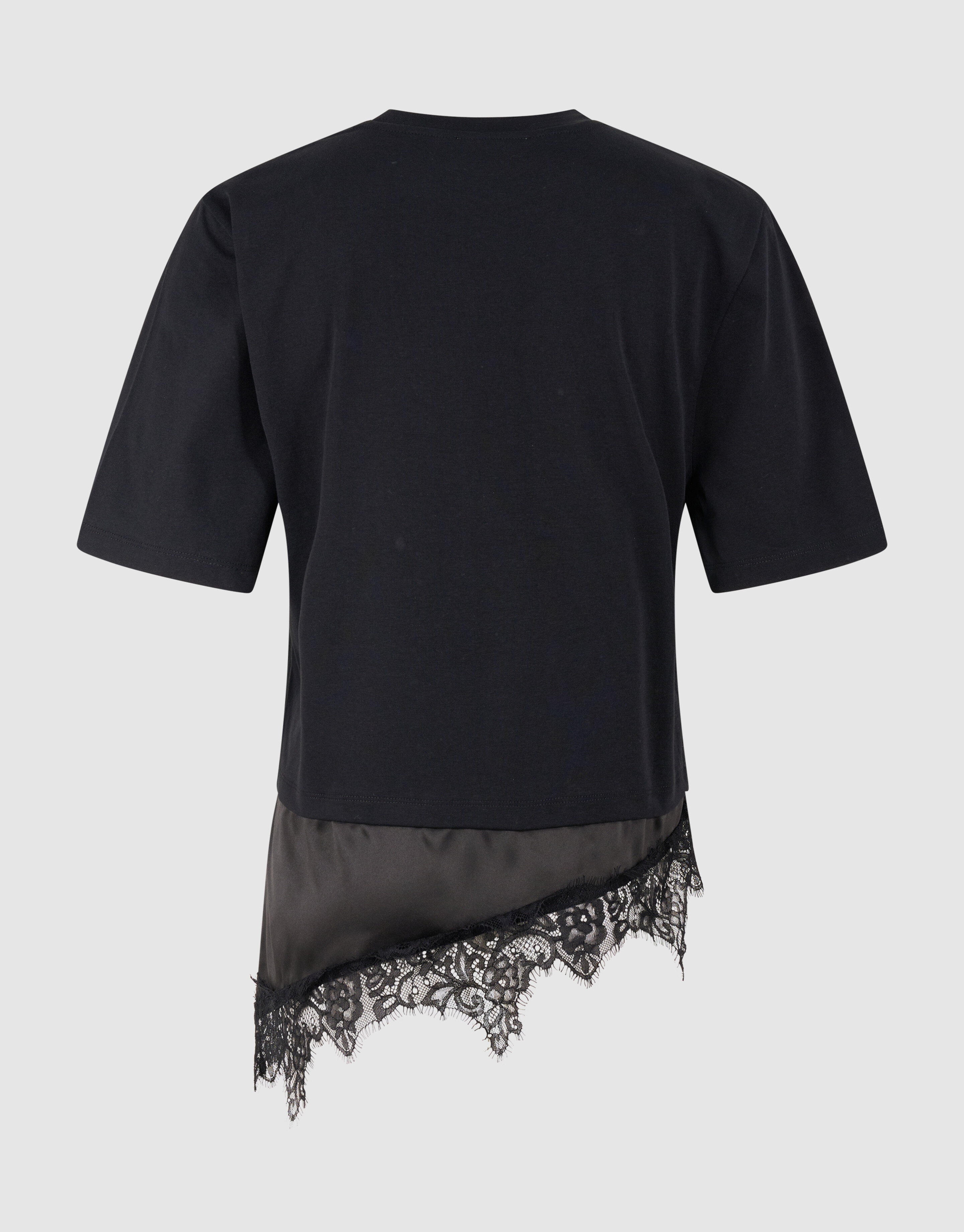Kanten Satijnen T-shirt Zwart SHOEBY WOMEN