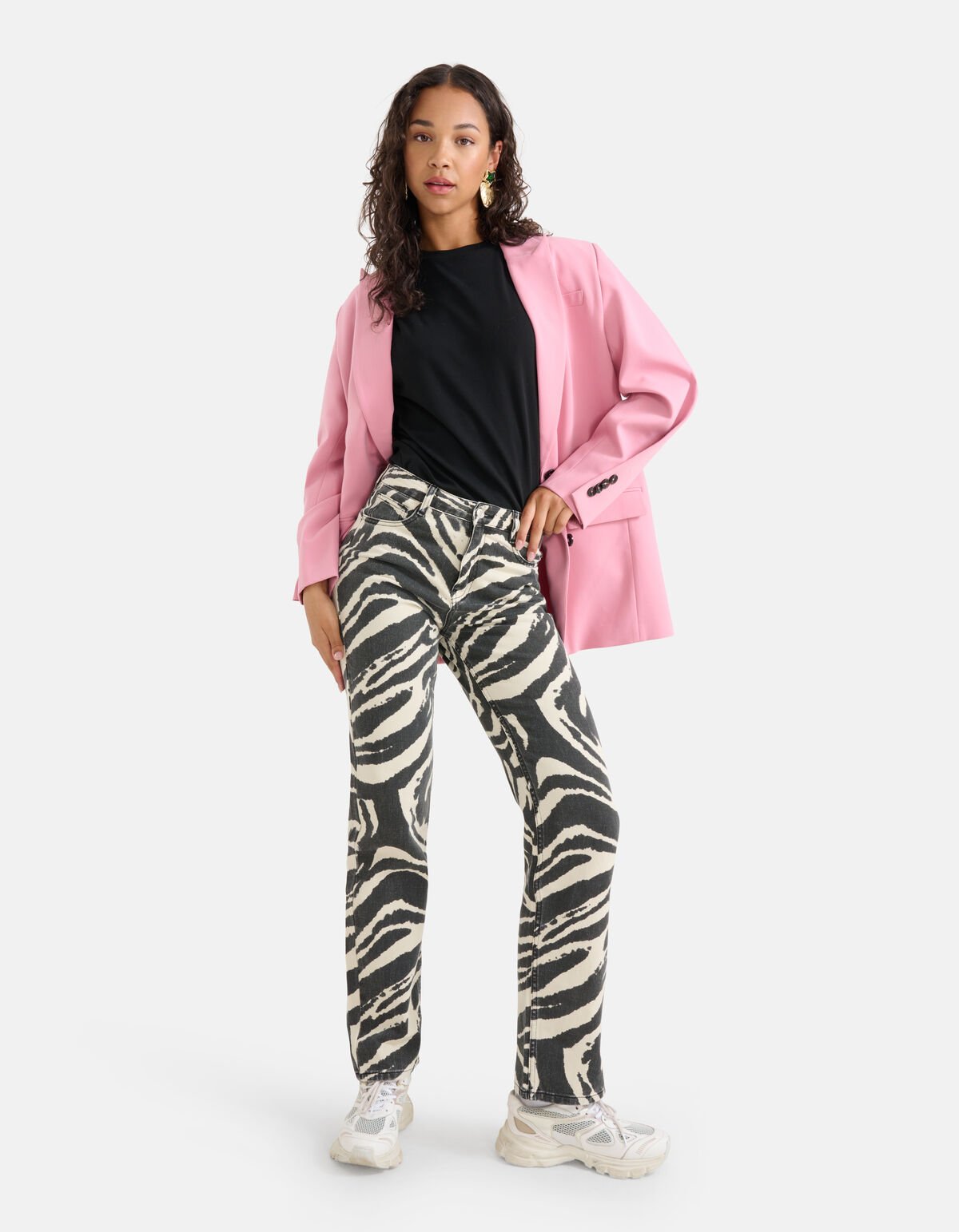Zebraprint Jeans Zwart SHOEBY WOMEN