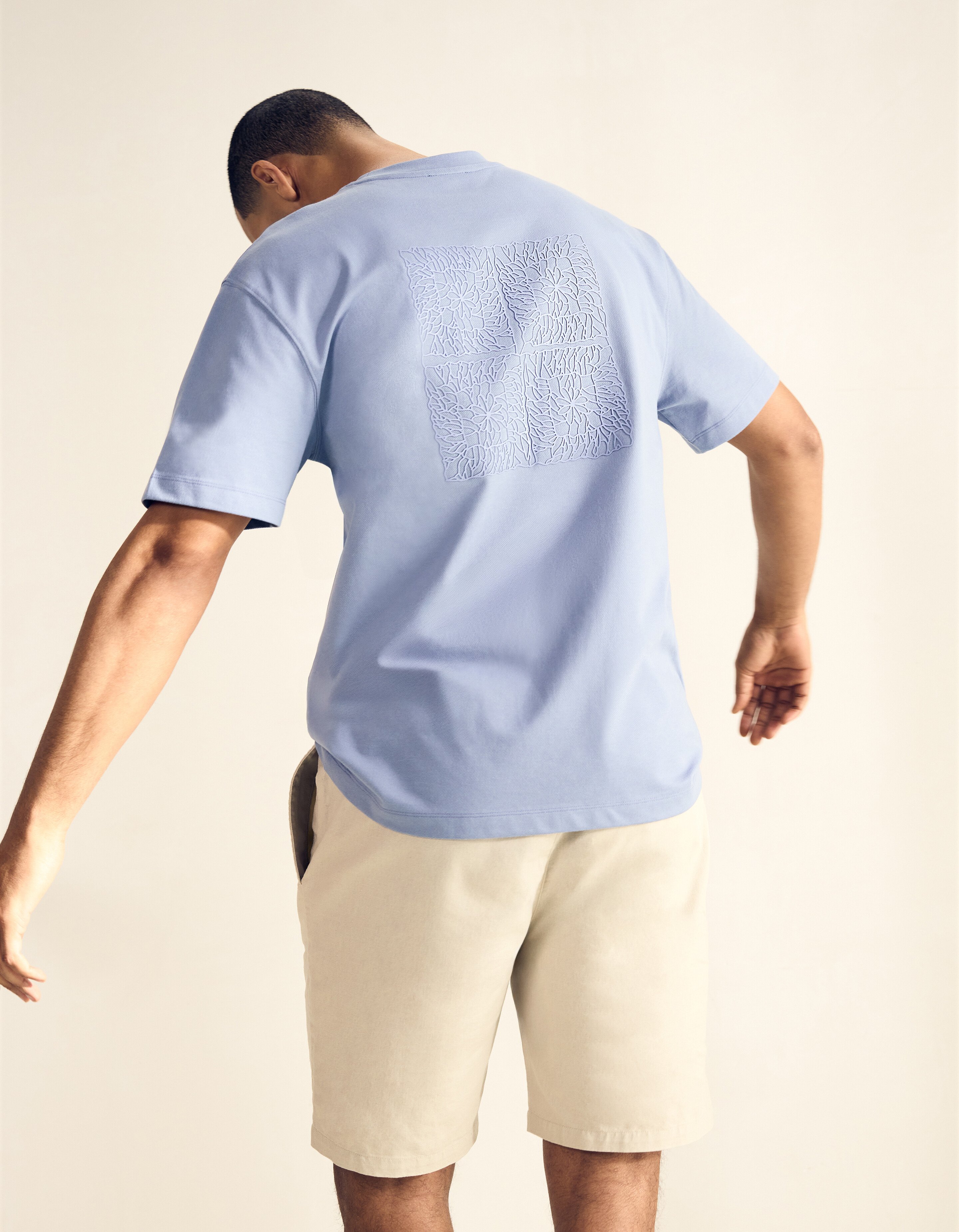 Crochet T-shirt Lichtblauw SHOEBY MEN