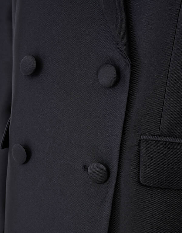 Oversized Satijn Twill Blazer Zwart SHOEBY WOMEN