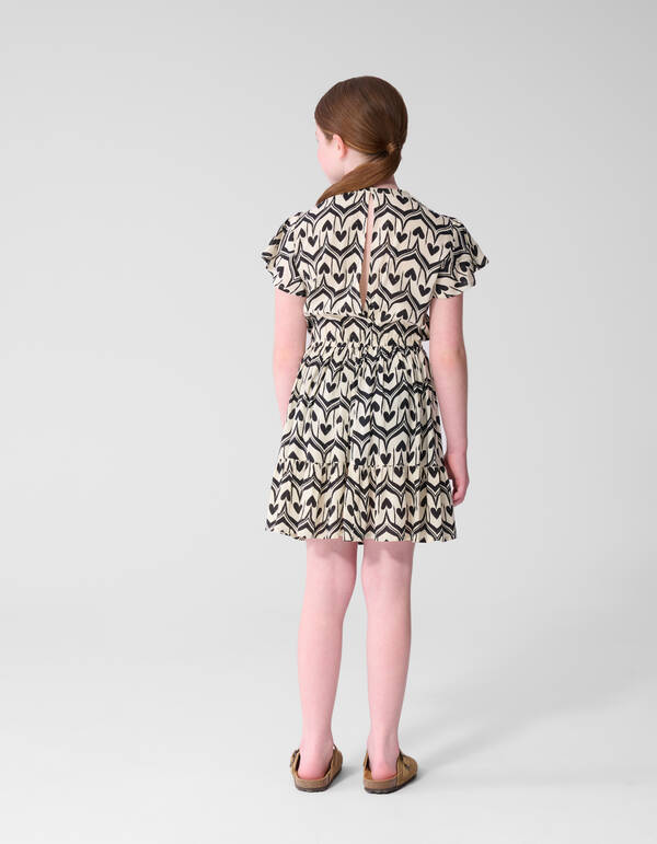 Heart Print Mini Jurk Zwart SHOEBY GIRLS