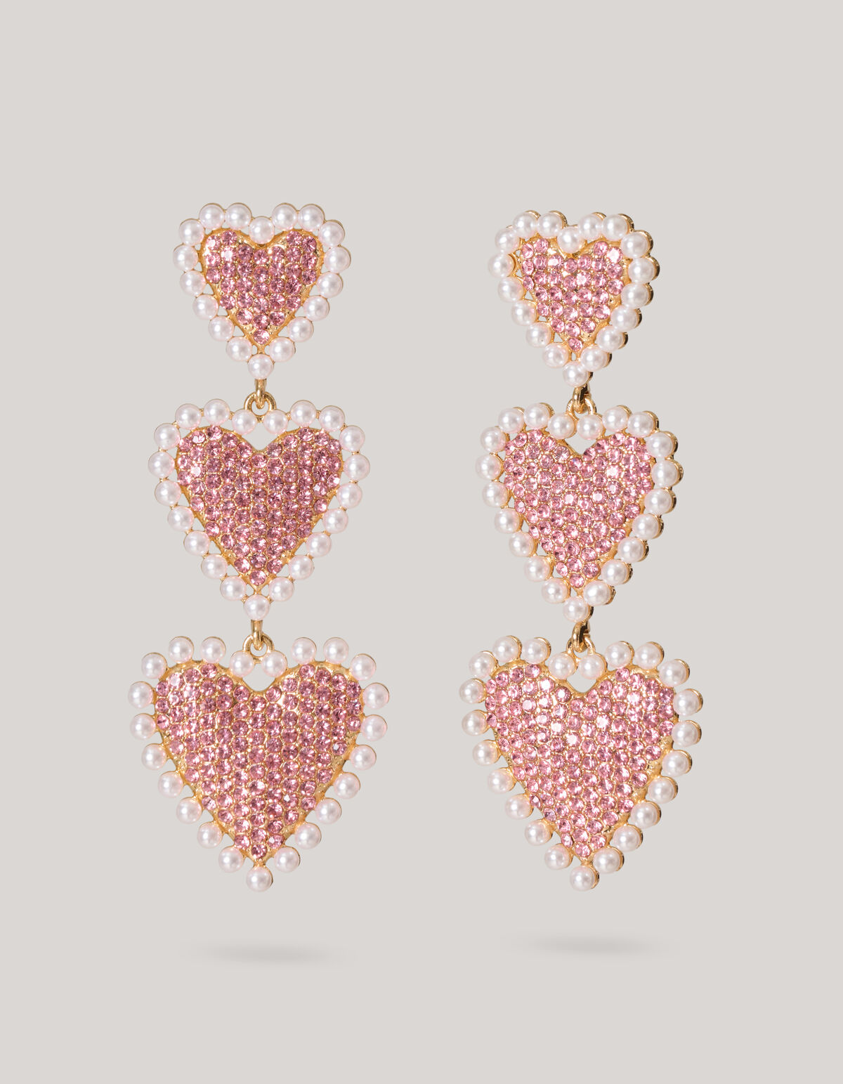 Multi Heart Oorbellen Roze SHOEBY ACCESSOIRES