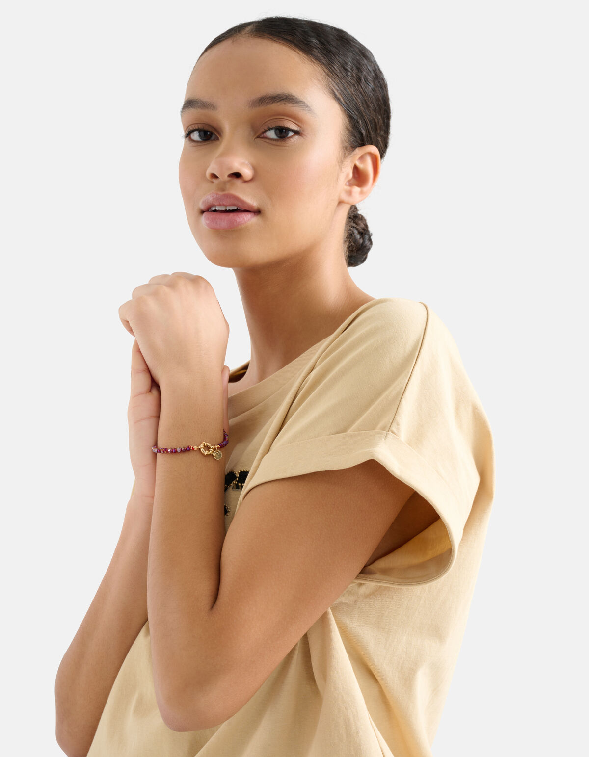 Beaded Armband Paars SHOEBY ACCESSOIRES