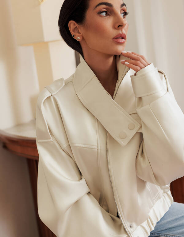 Oversized Bomberjack Gebroken Wit By Anna SHOEBY WOMEN
