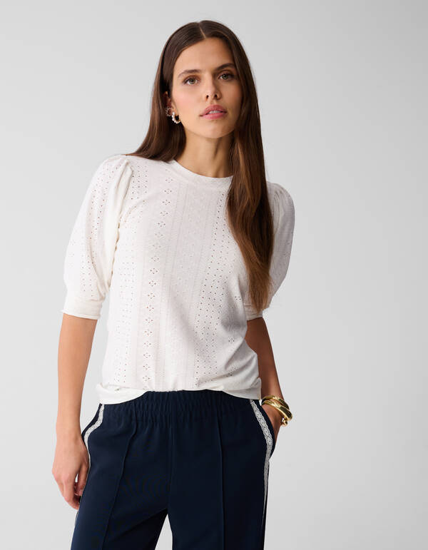 Embroidery Top Gebroken Wit SHOEBY WOMEN