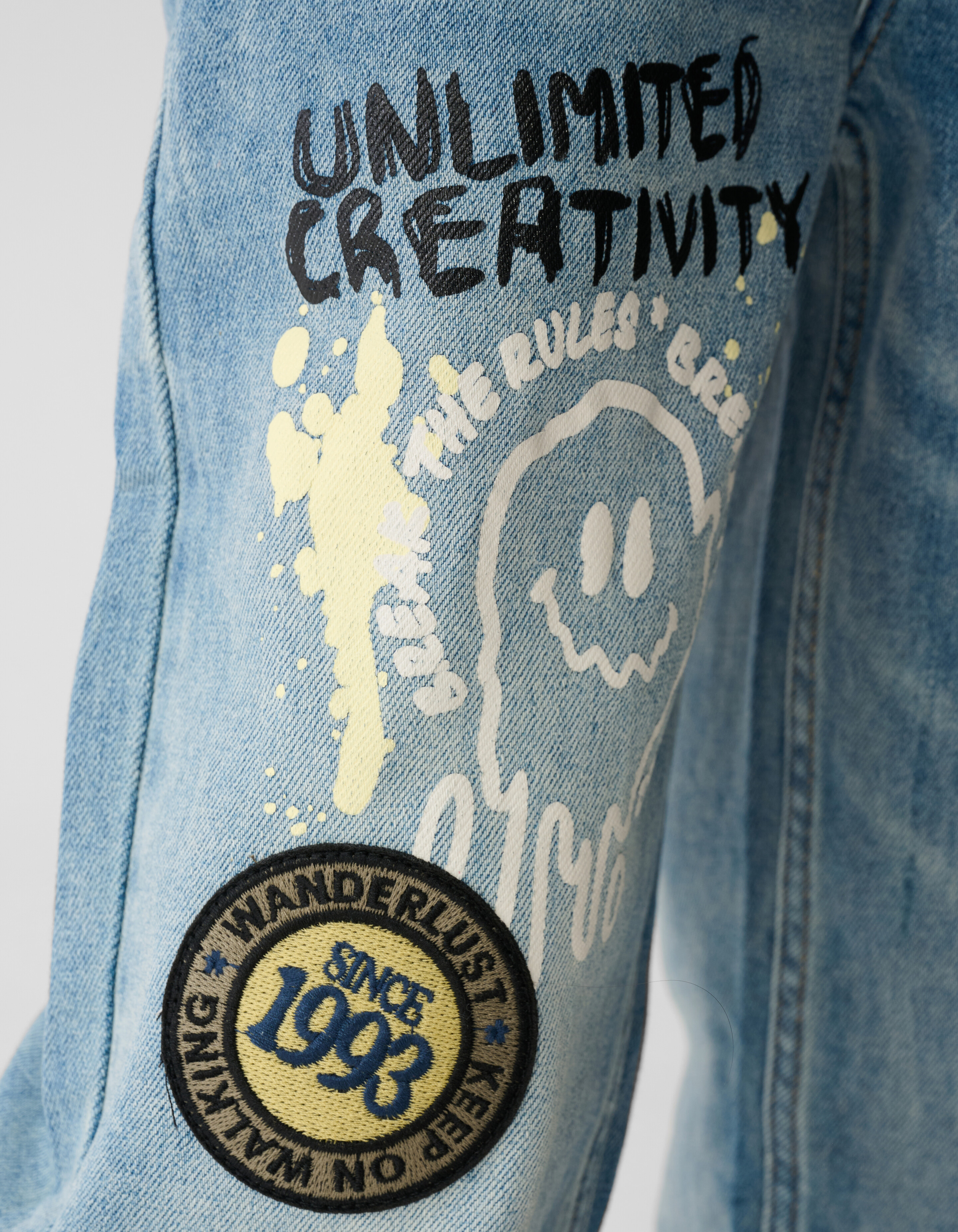 Artwork Straight Fit Jeans Blauw SHOEBY WOMEN