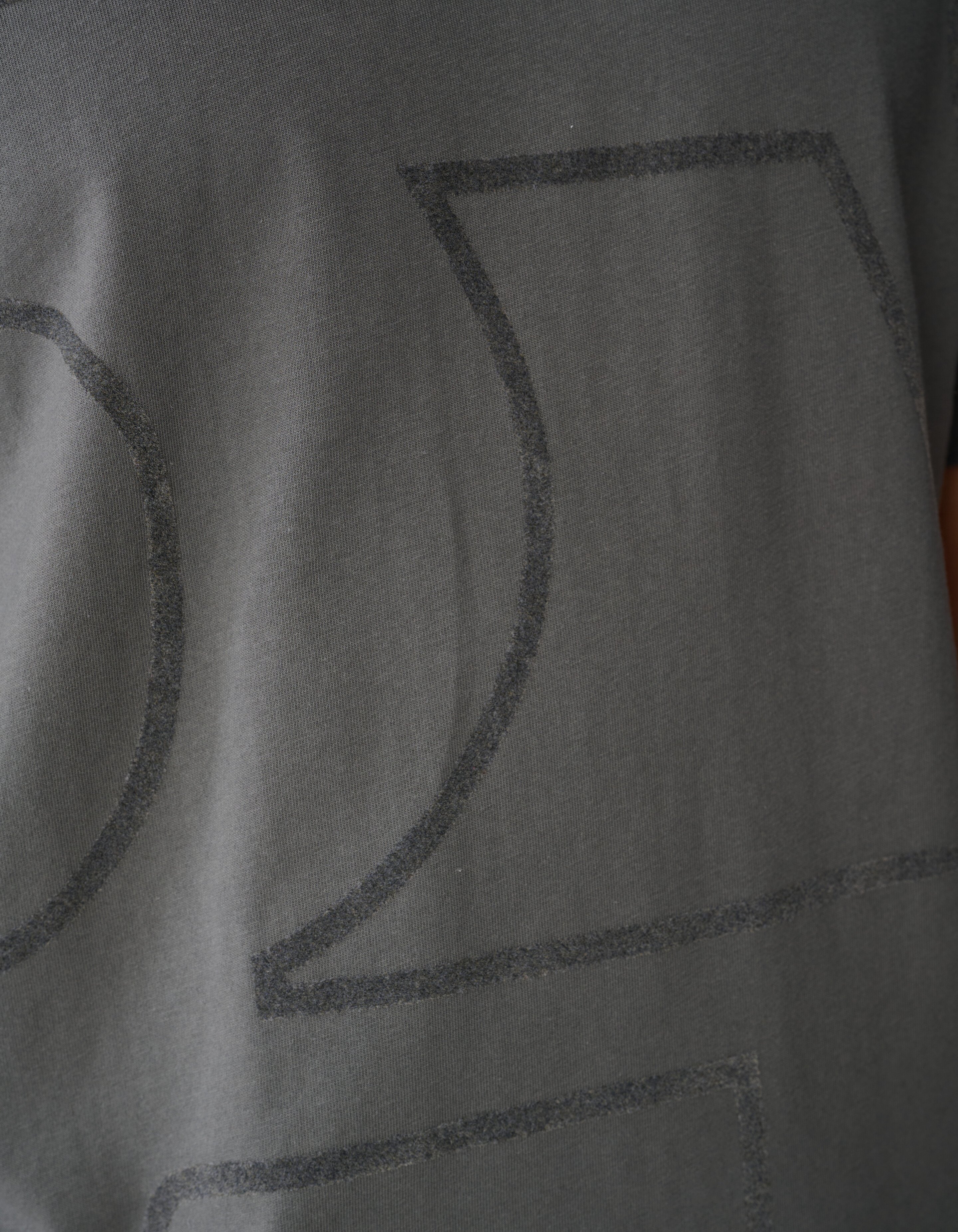 Flock Line Artwork T-shirt Donkergroen SHOEBY MEN
