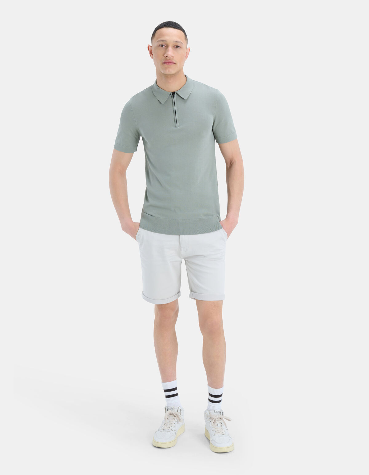 Zipper Knit Polo Shirt REFILL