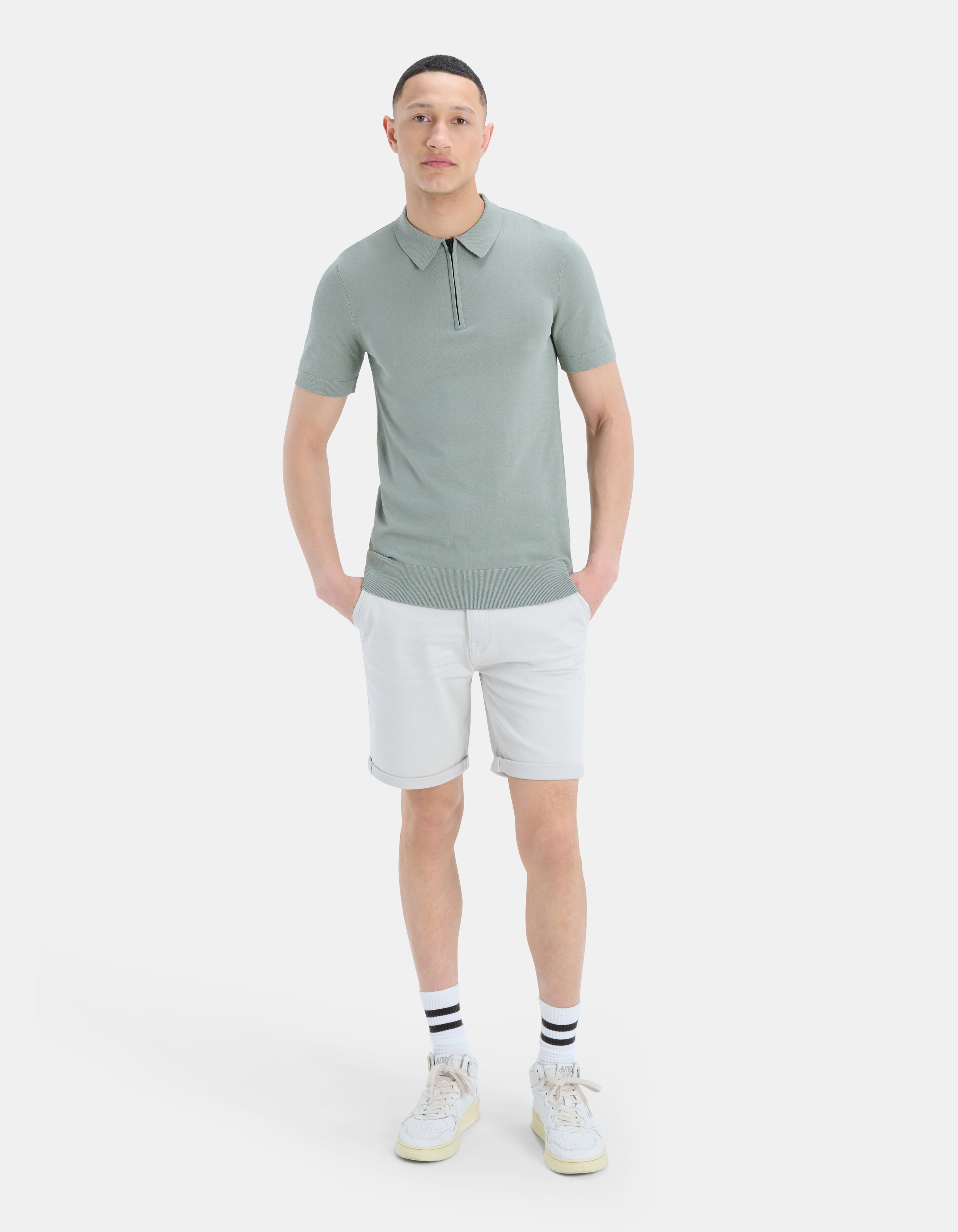 Zipper Knit Polo Shirt REFILL