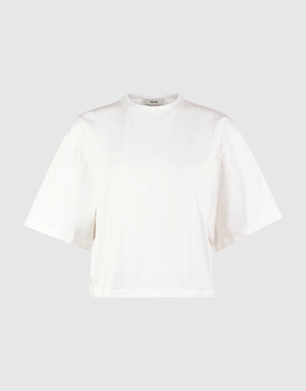 Cropped Boxy Fit T-shirt Wit SHOEBY WOMEN