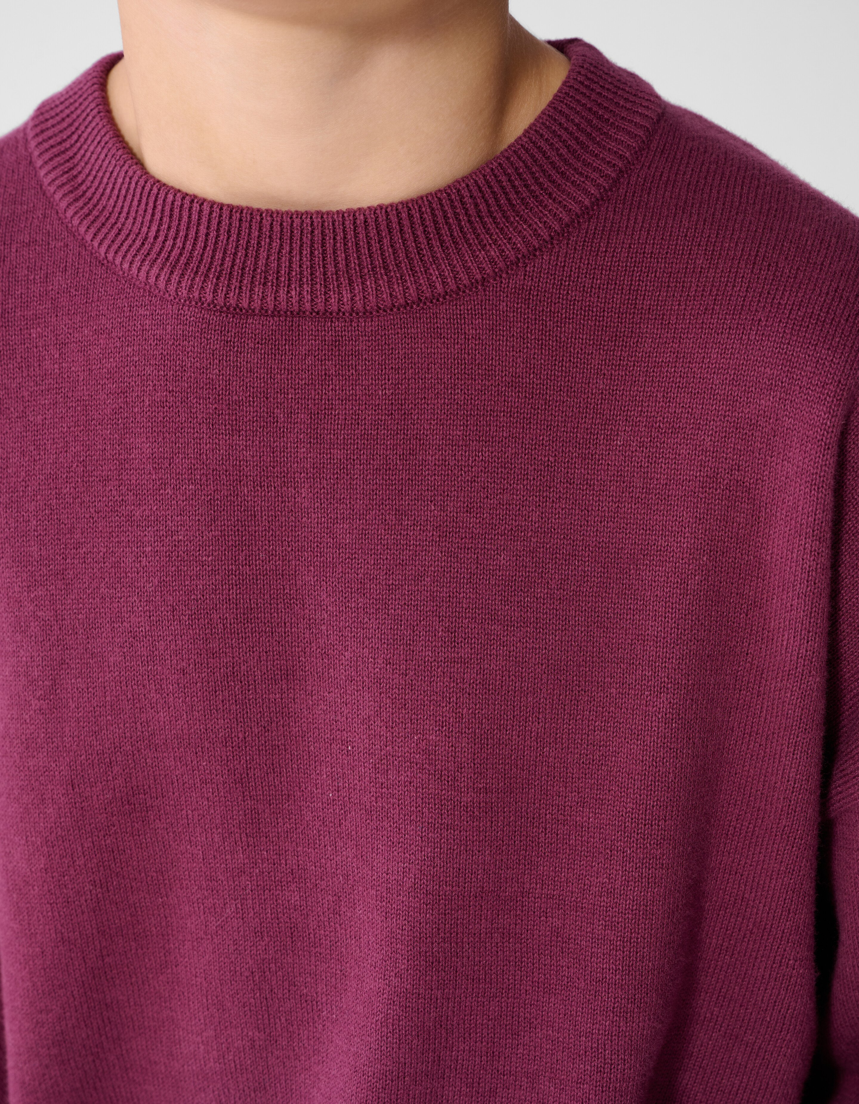 Oversized Fit Gebreide Trui Donkerrood SHOEBY BOYS