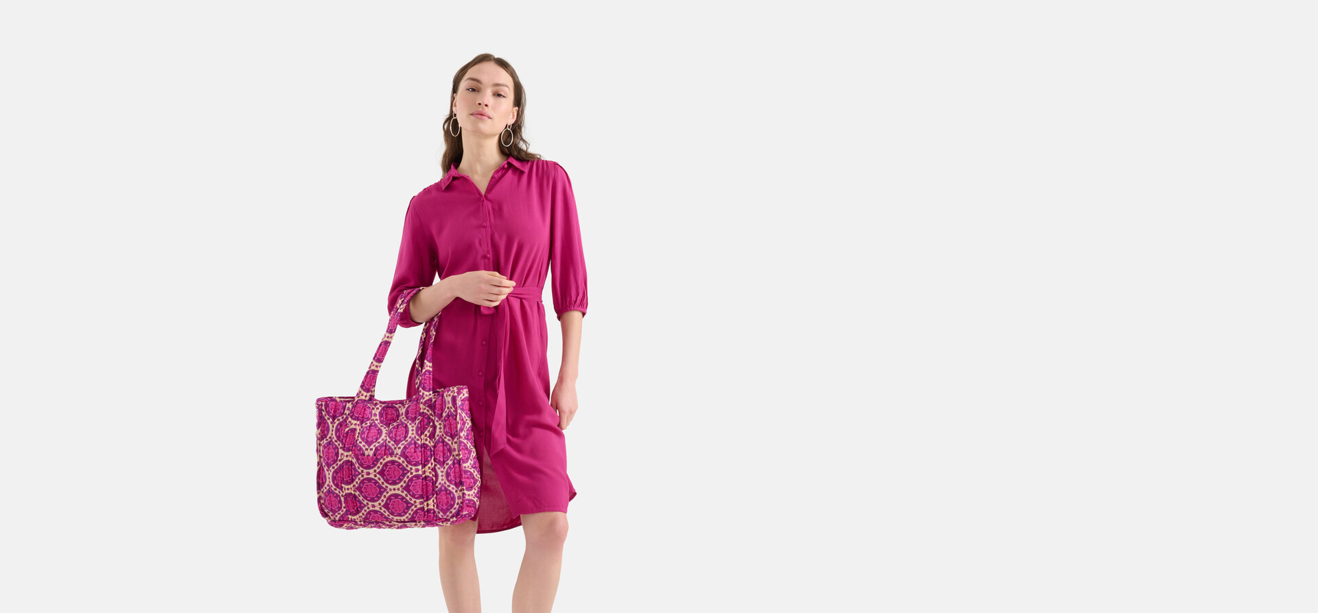 Grafische Print Shopper Paars SHOEBY ACCESSOIRES