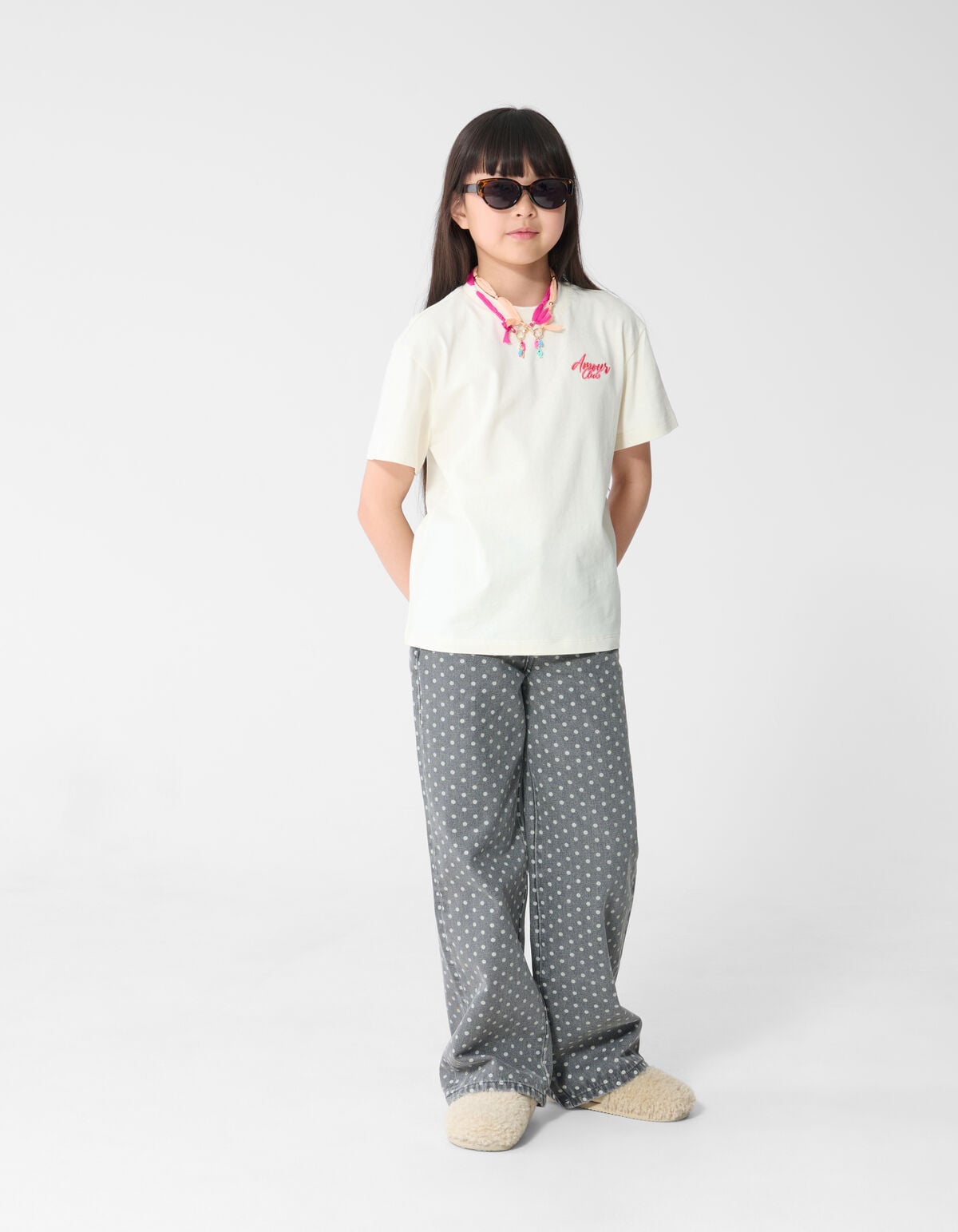 Wide Leg Dot Jeans Grijs SHOEBY GIRLS