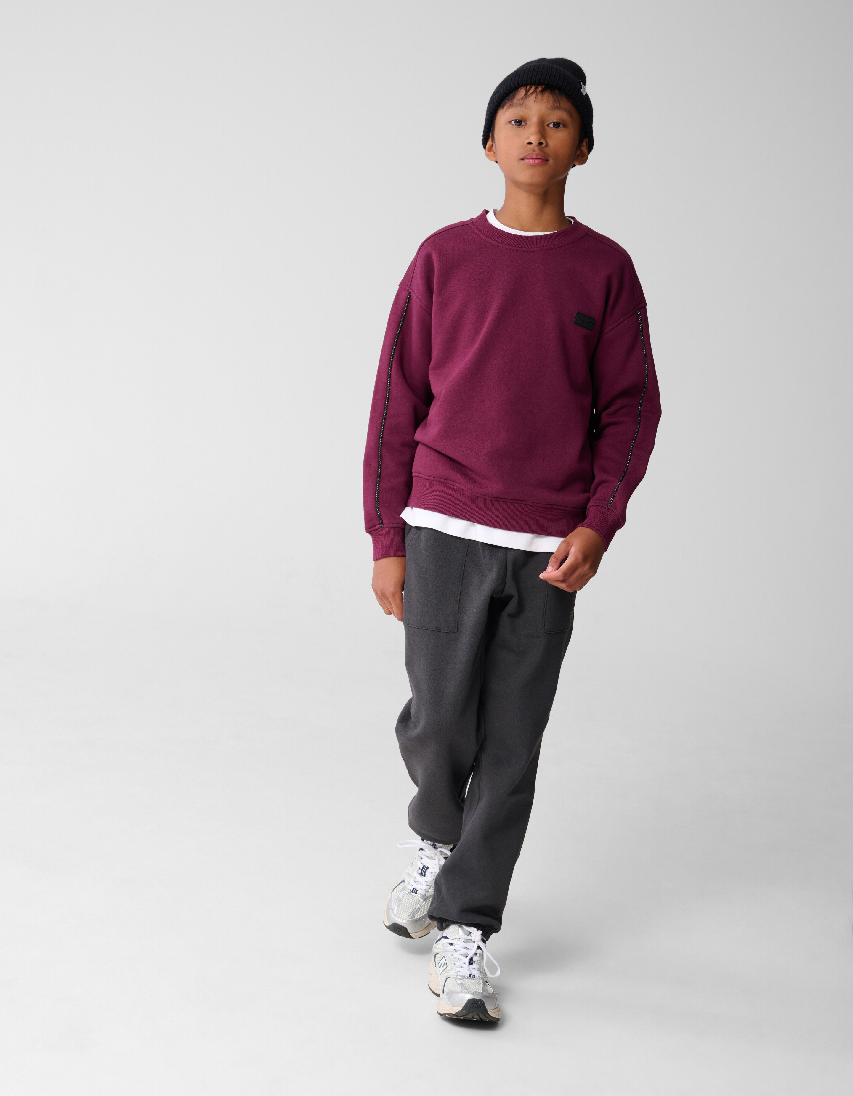Sporty Sweater Donkerpaars SHOEBY BOYS