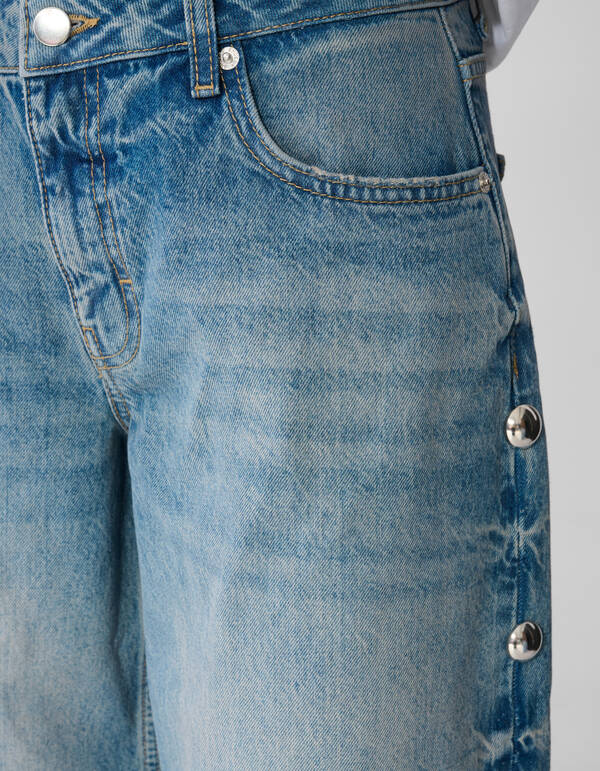 Big Stud Wide Leg Fit Jeans Mediumstone SHOEBY WOMEN