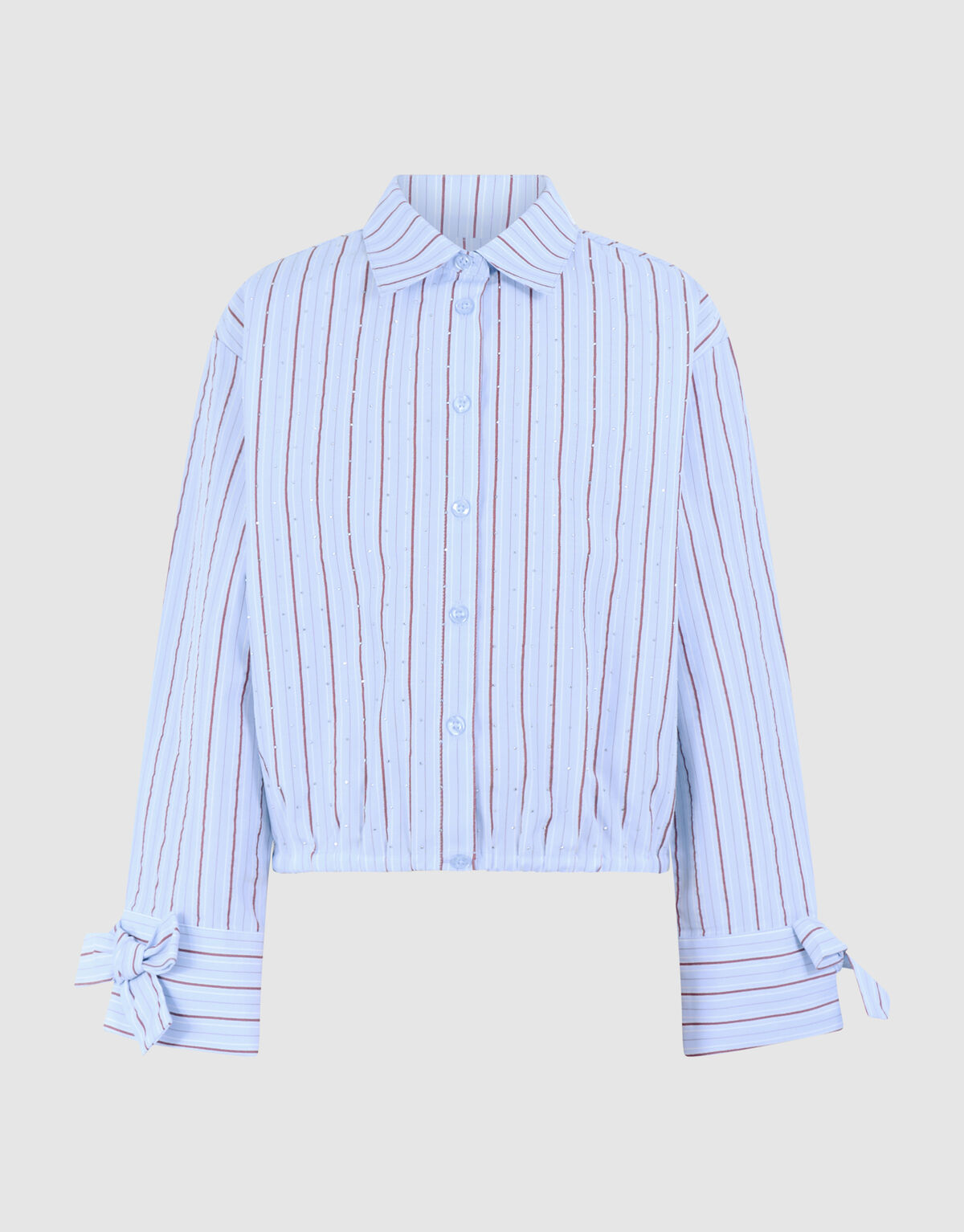 Burgundy Pinstripe Strass Blouse Lichtblauw SHOEBY GIRLS