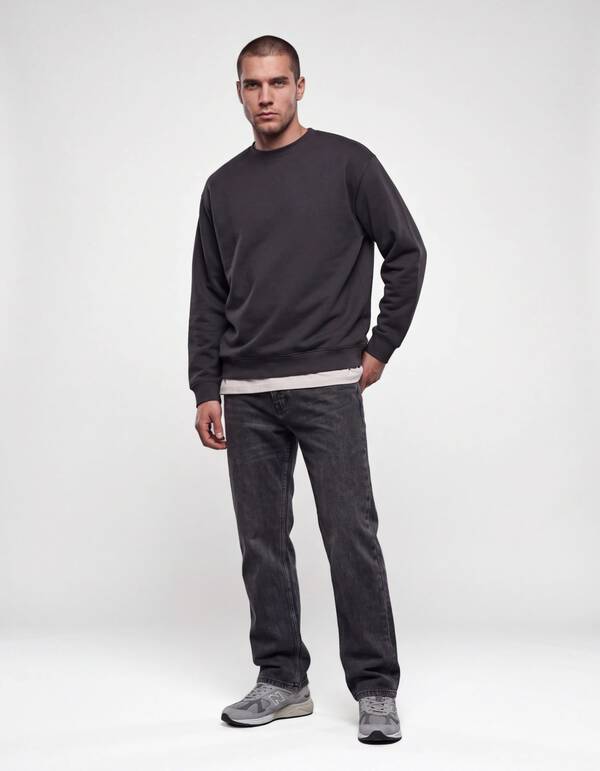 Crewneck Trui Donkergrijs SHOEBY MEN