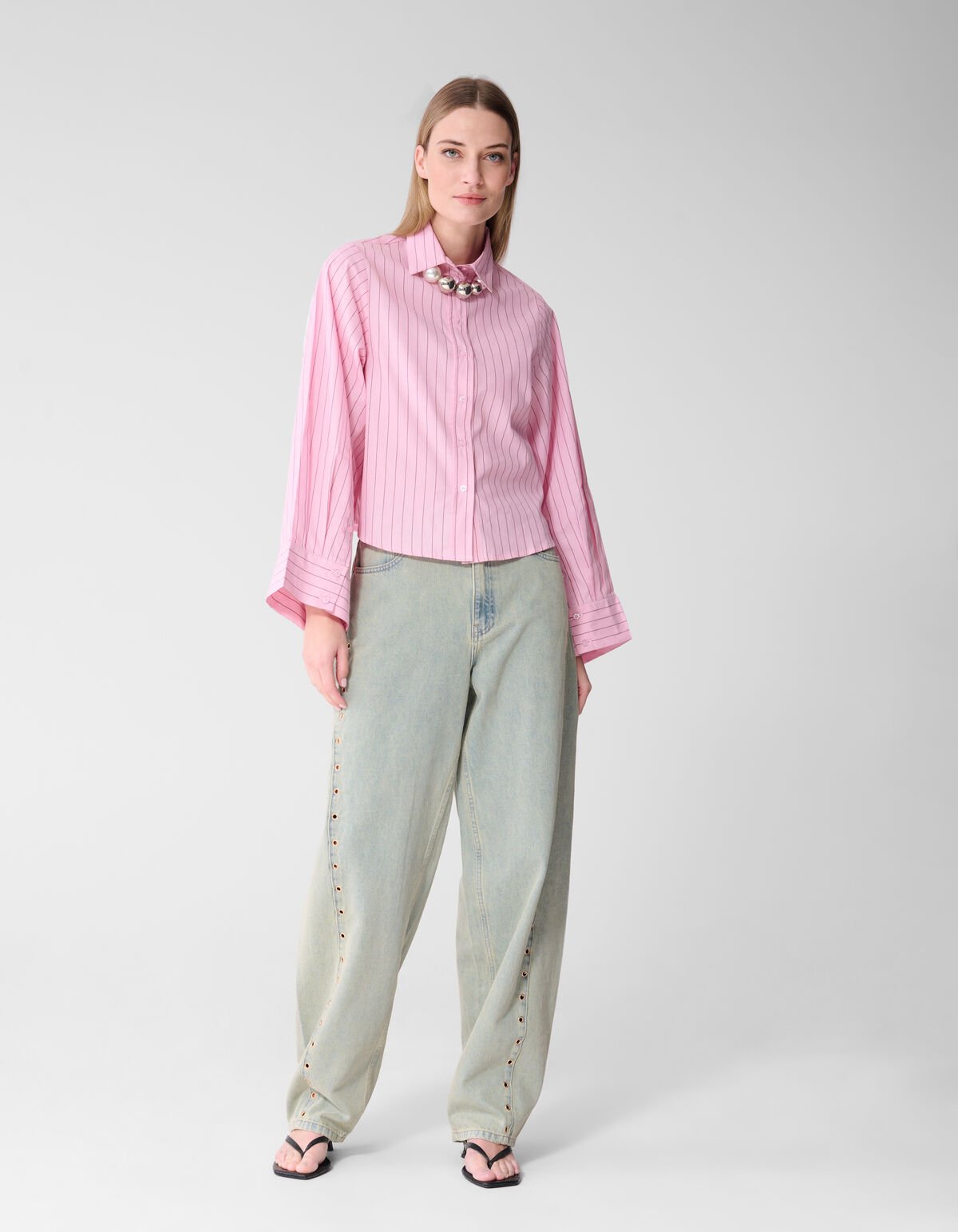 Eyelet Barrel Fit Jeans Bleached SHOEBY WOMEN