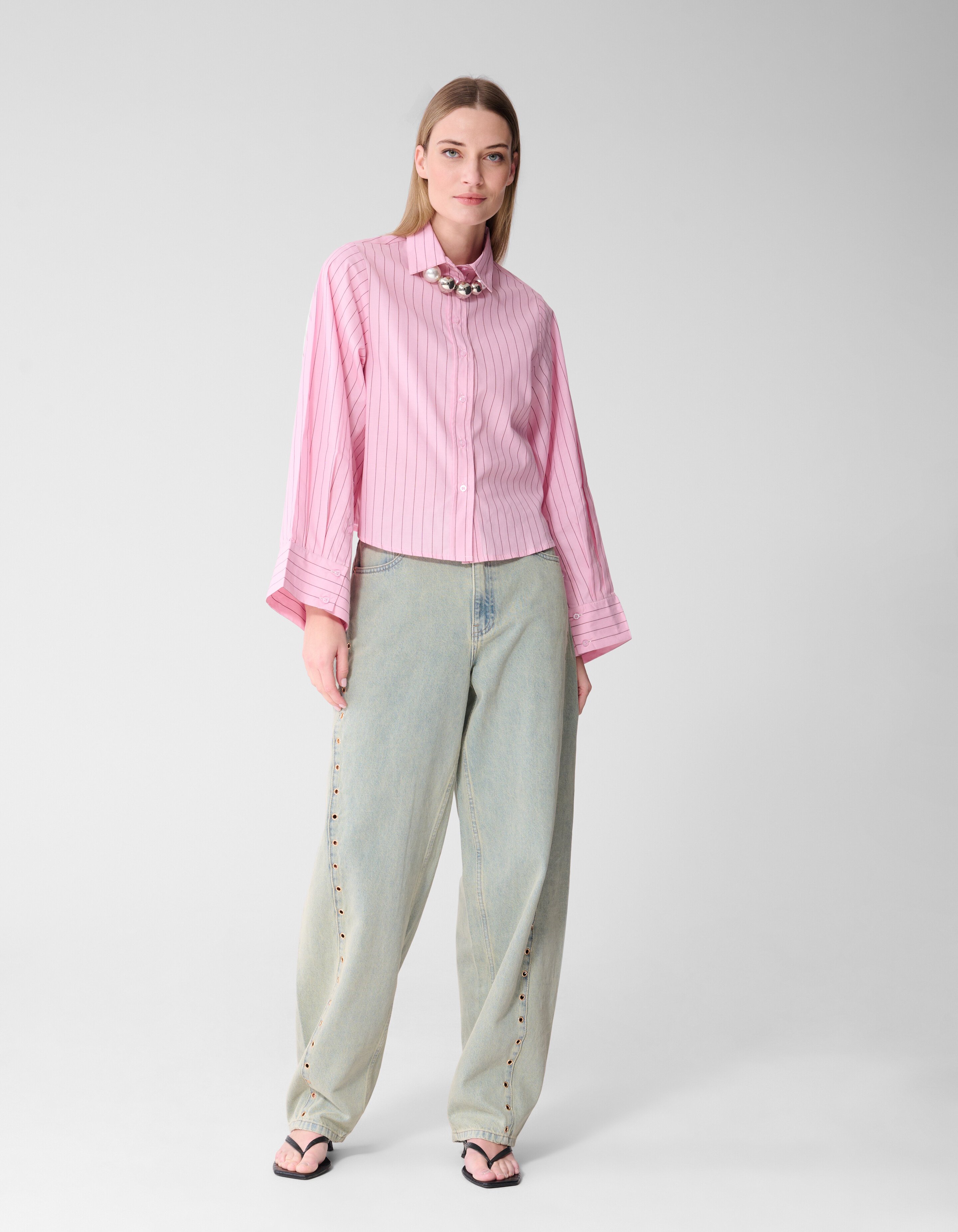 Eyelet Barrel Fit Jeans Bleached SHOEBY WOMEN