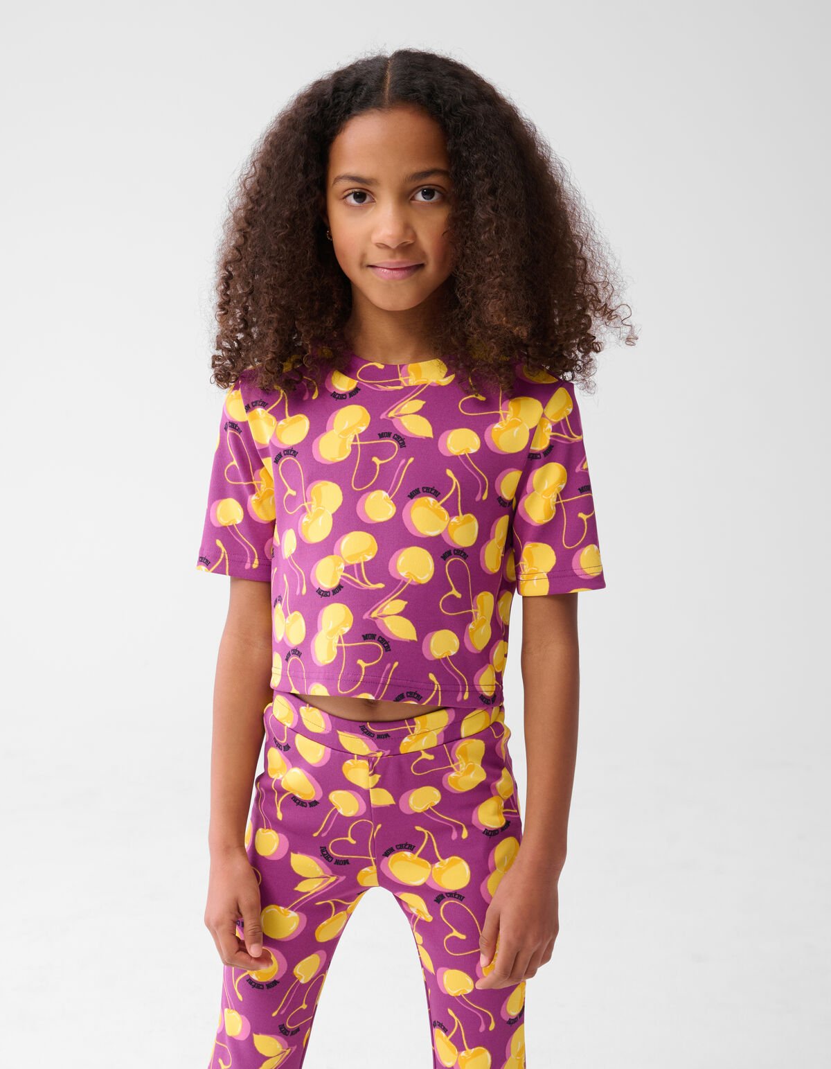 Fruit Artwork Crop top Donkerpaars SHOEBY GIRLS