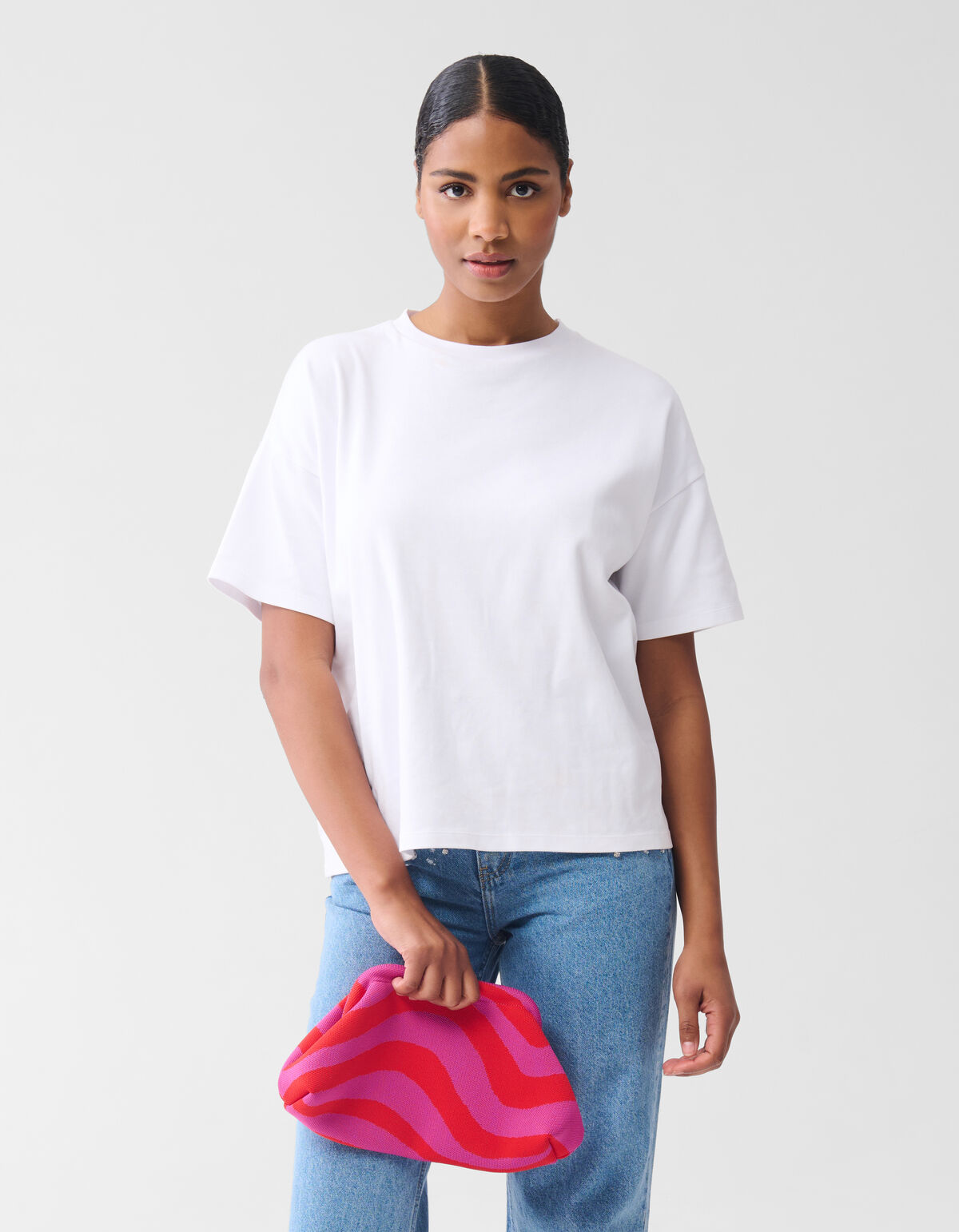 Knitted Clutch Tas Rood SHOEBY ACCESSOIRES
