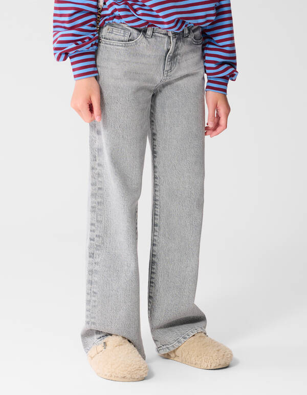 Wide Leg Jeans Grijs SHOEBY GIRLS