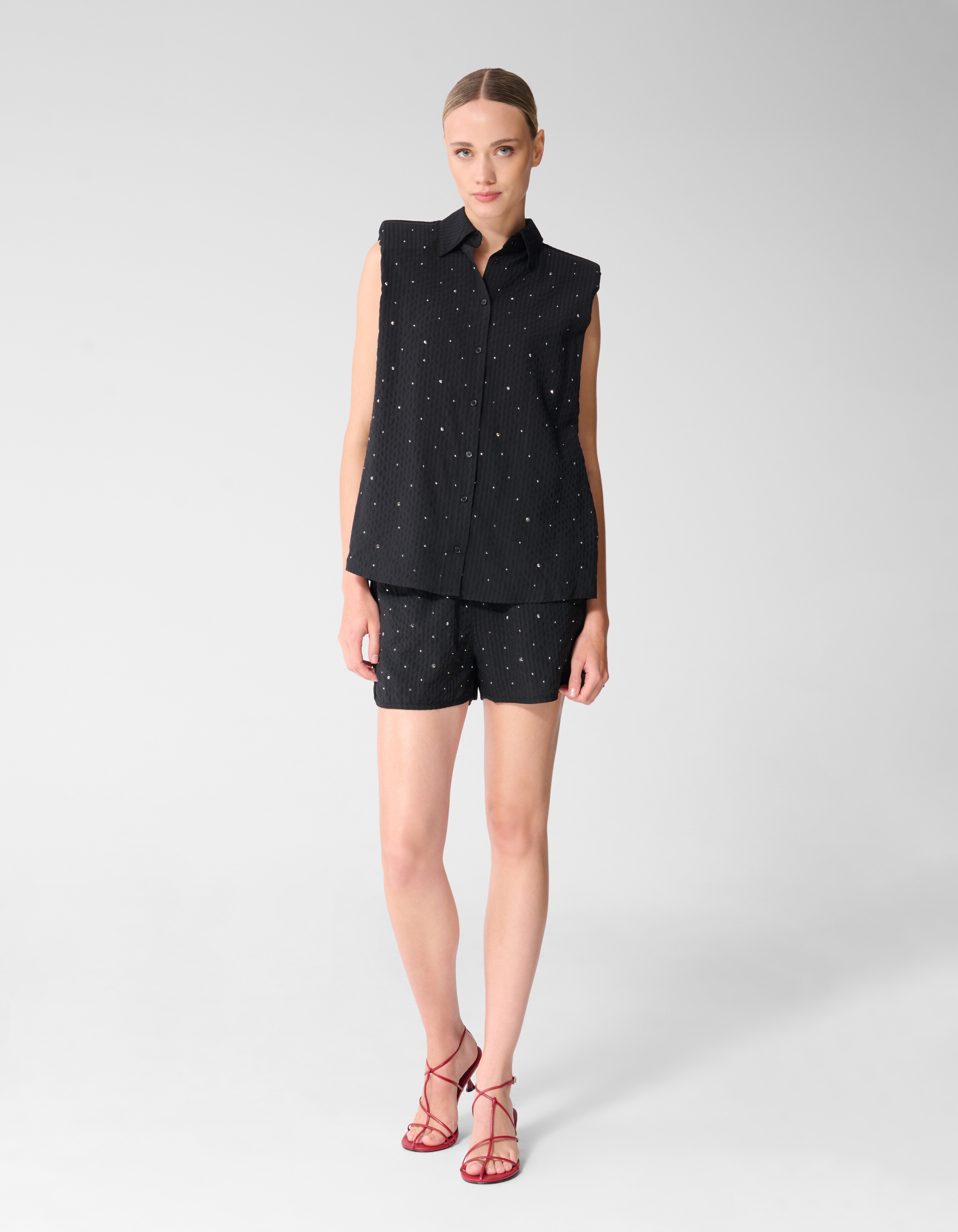 Strass Stripe Blouse Zwart SHOEBY WOMEN