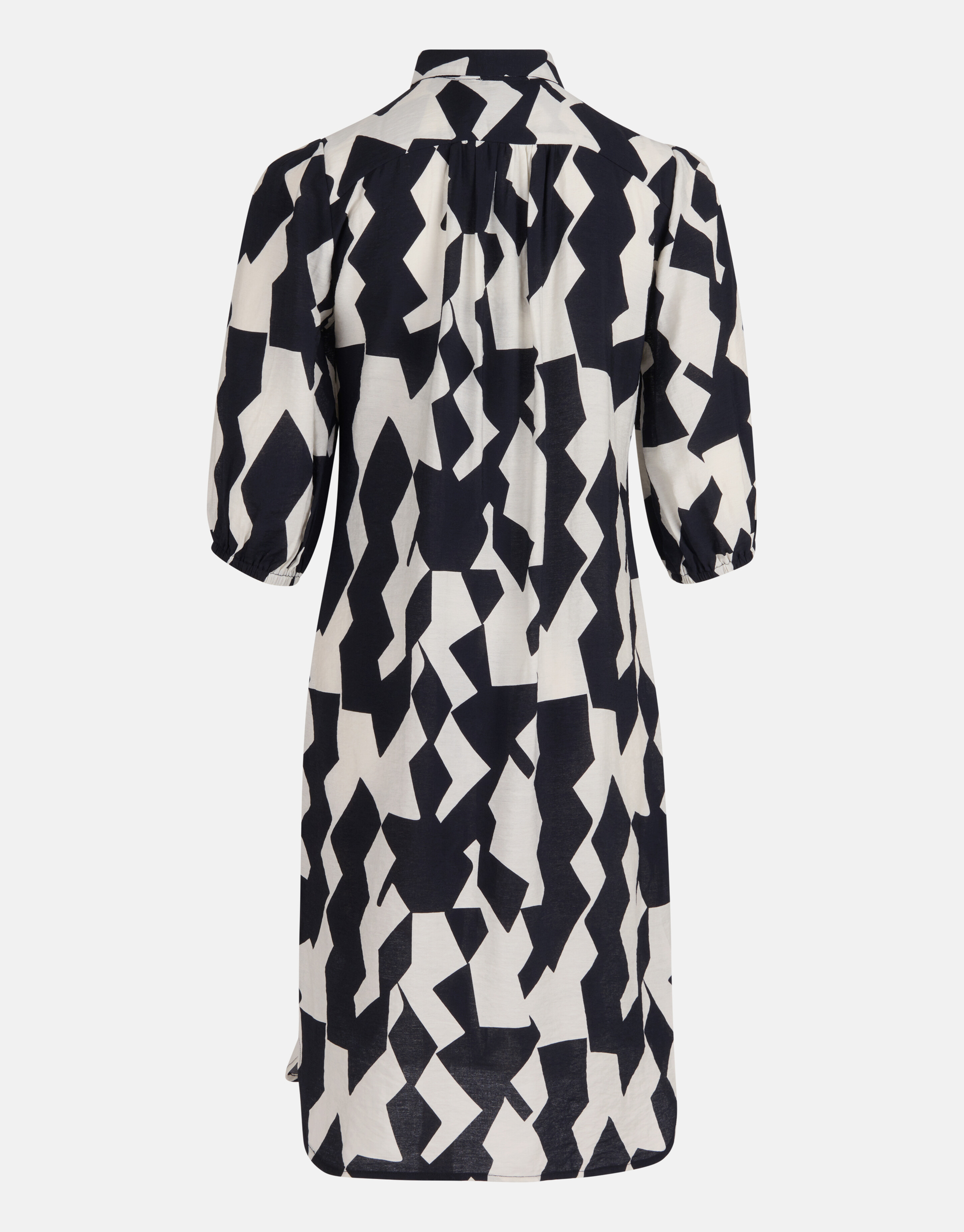 Grafische Overhemd Jurk Zwart/Wit SHOEBY WOMEN