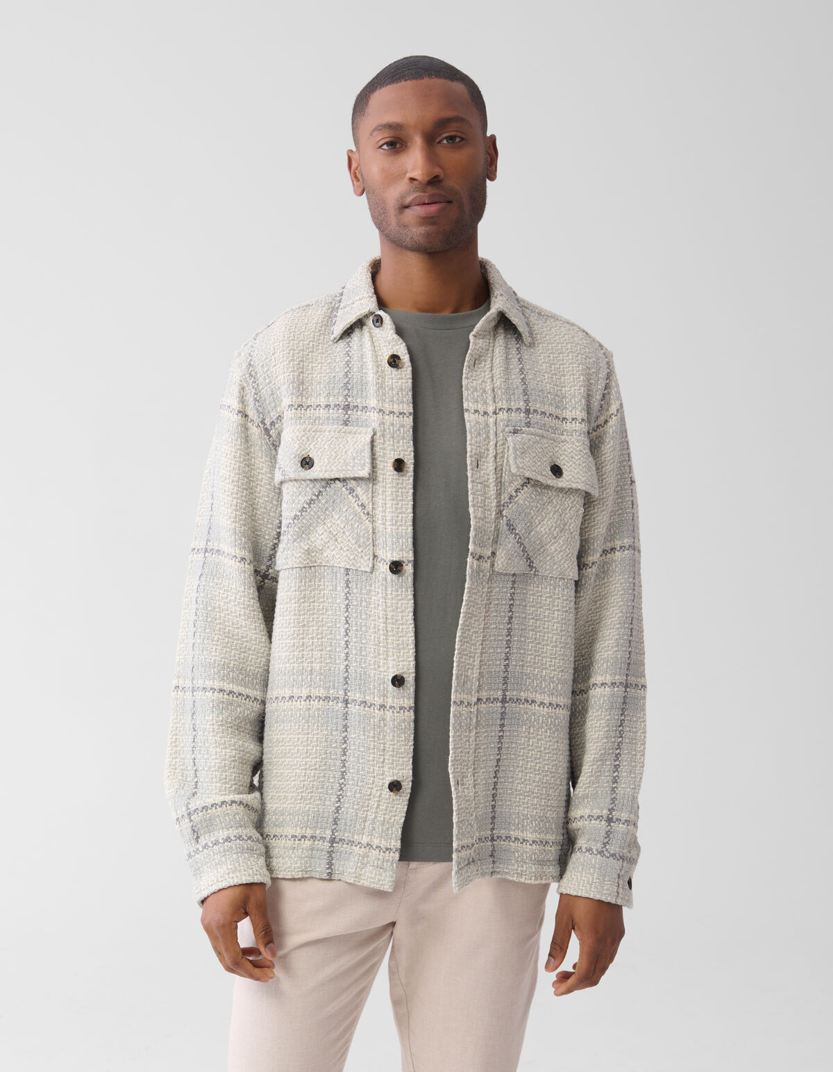 Ruiten Overshirt Gebroken Wit SHOEBY MEN