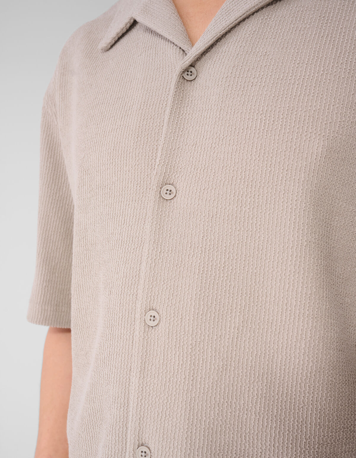 Rib Overhemd Lichtbruin SHOEBY MEN