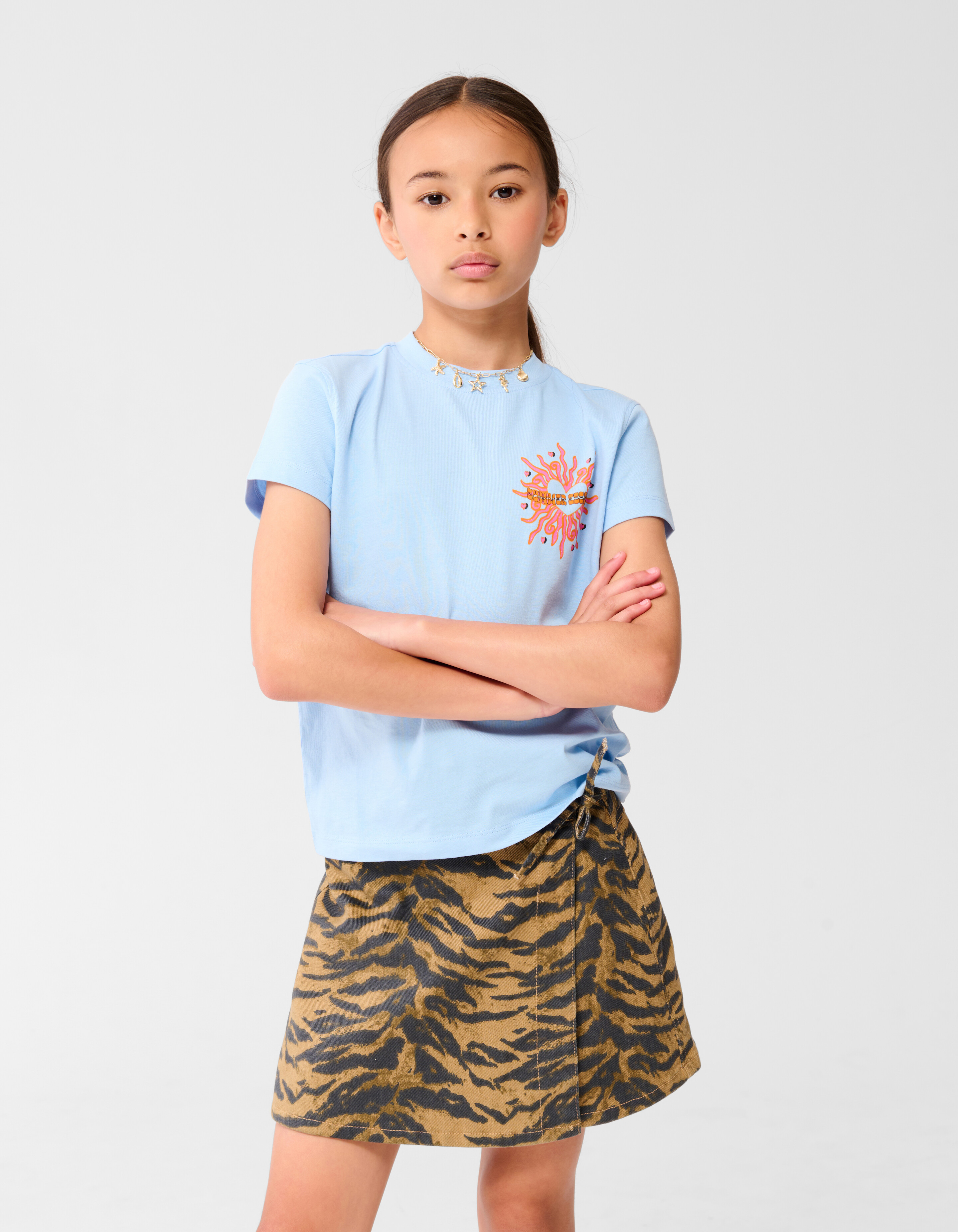 Cool Artwork T-shirt Lichtblauw SHOEBY GIRLS