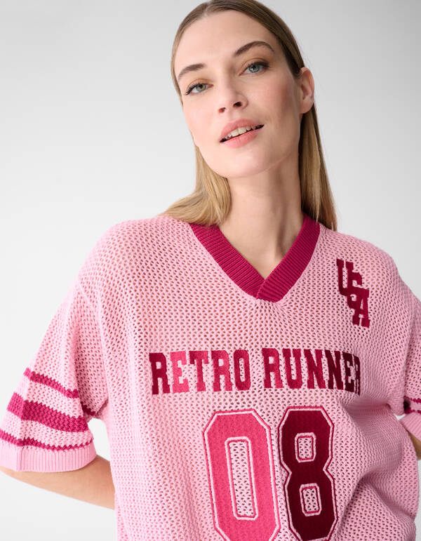 Oversized Baseball T-shirt Roze SHOEBY WOMEN