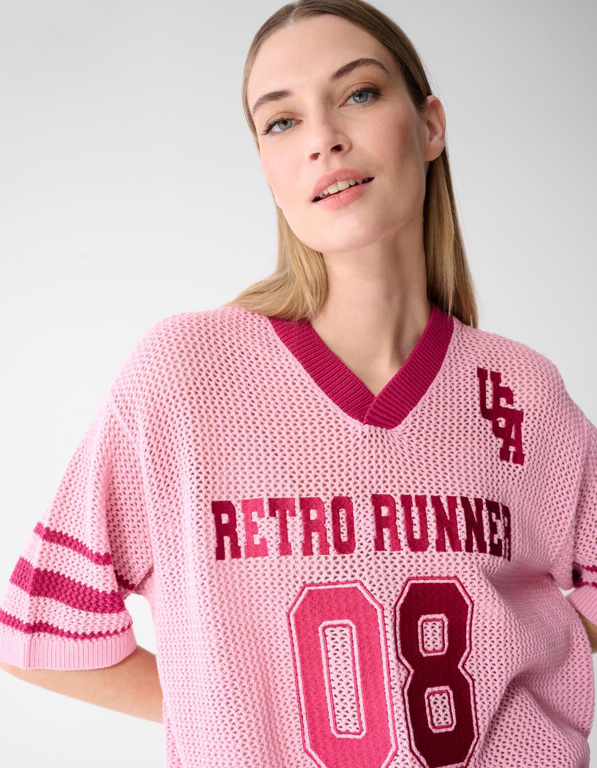 Oversized Baseball T-shirt Roze SHOEBY WOMEN