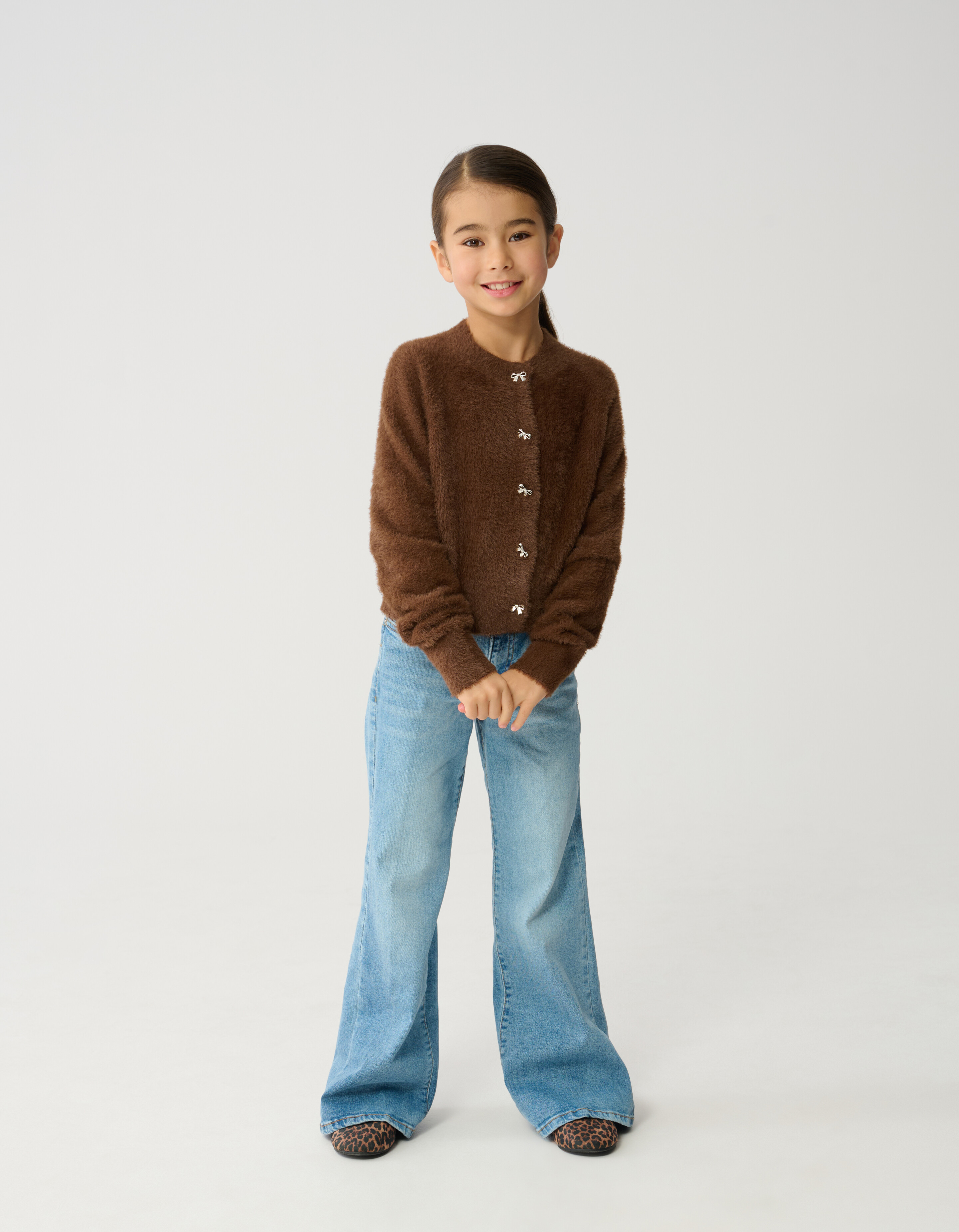 Harig Strik Vest Bruin SHOEBY GIRLS