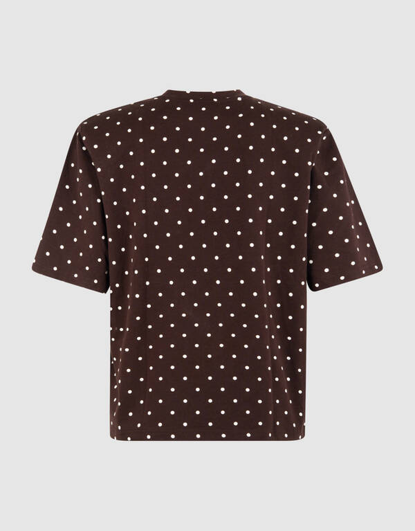 Polkadot Shoulder T-shirt Donkerbruin SHOEBY WOMEN