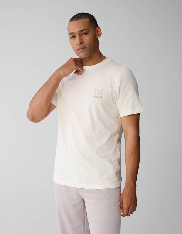 Multi Sparkle Logo T-shirt Gebroken Wit SHOEBY MEN